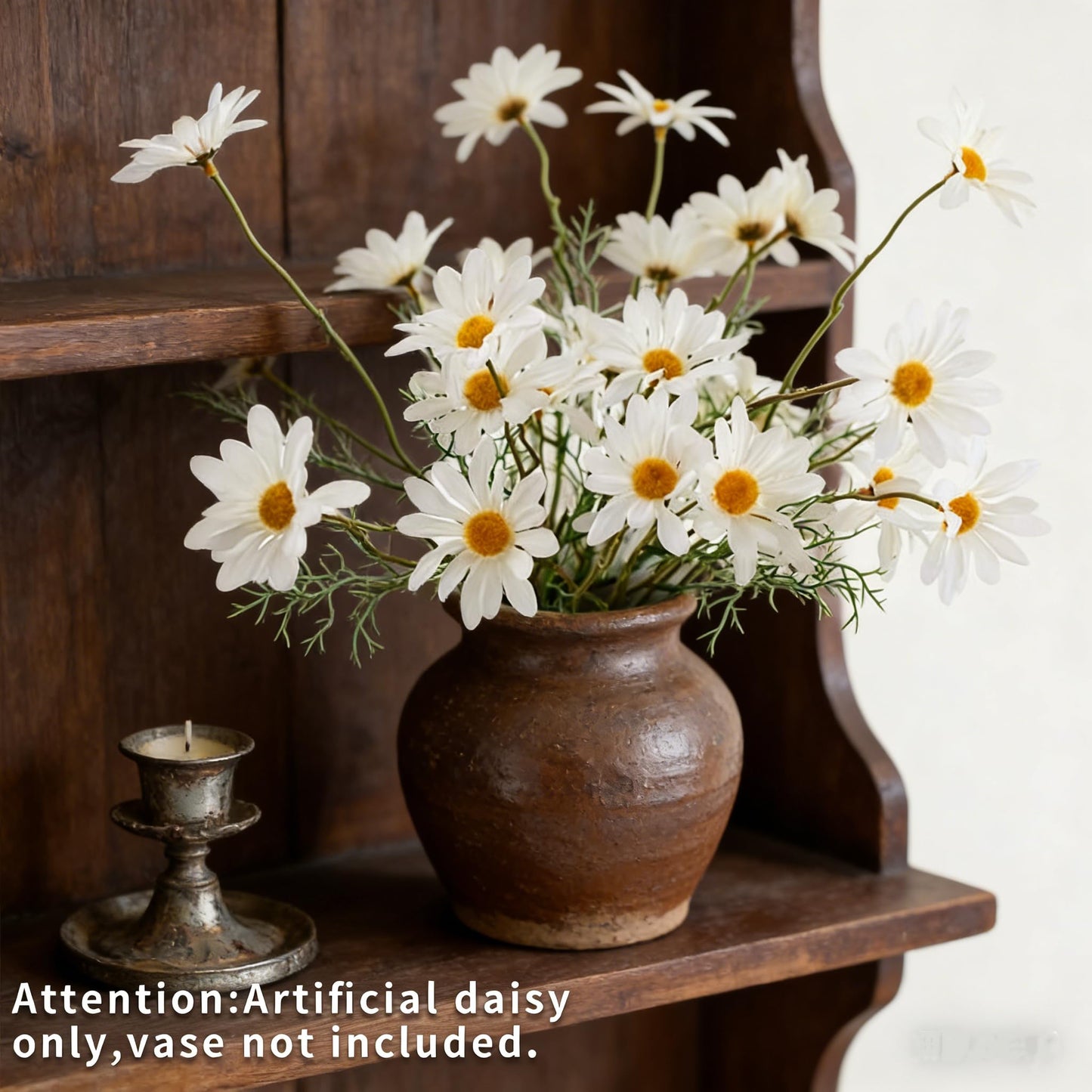 AmyHomie Artificial Daisy Flowers, 10 Bundles Silk Gerber Daisies Bulk, 50 Heads Fake Wildflowers for Home Wedding Party Spring Decor (Milk White