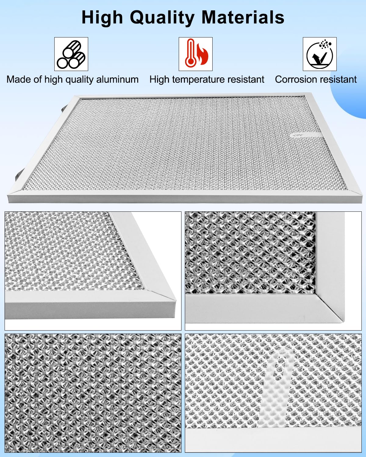 2 Pcs Range Hood Grease Filter Fit for Broan Nutone, 12.84 x 13.69 x 0.38 Inch Range Hood Aluminum Mesh Vent Filter Replace S99010436 99010436 BKSA130WW