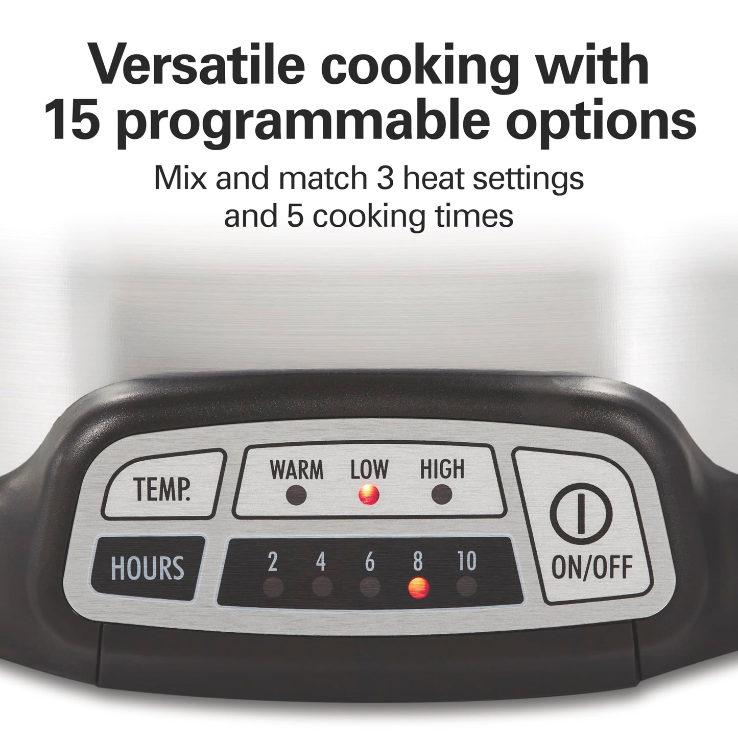 Hamilton Beach 7 Quart Programmable Slow Cooker With Flexible Easy Programming, 5 Cooking Times, Dishwasher-Safe Crock & Lid, Silver (33473)