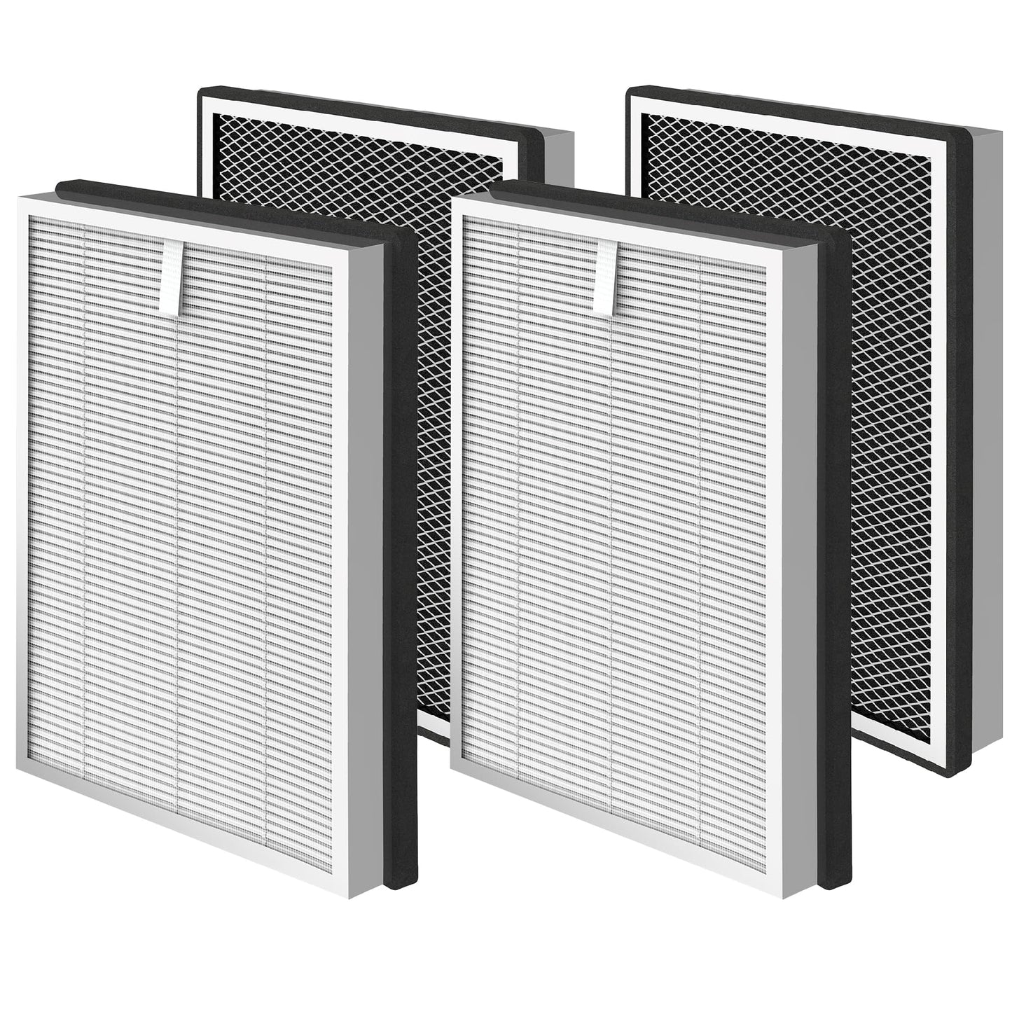 BesReyDa 4 Pack 25 Replacement Filters Compatible with MA Series 25 B1/S1/W1 Air Purifier, 3-in-1 True Hepa and Activated Carbon Filter