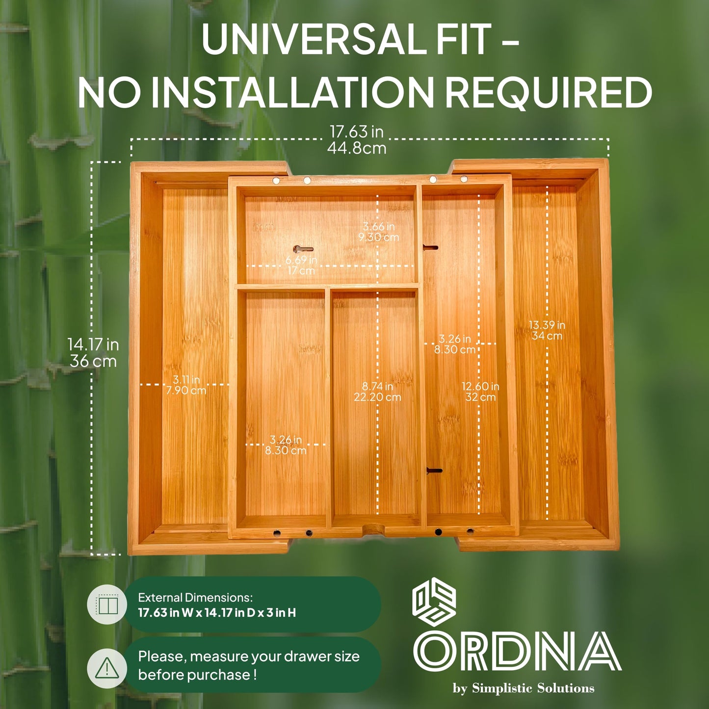 Ordna 6 IN 1 Bamboo Baggie Organizer for Drawer with Labels, Expandable Storage Bag Organizer with Aluminum Foil and Saran Wrap Cutter Compatible with Quart, Gallon, Sandwich and Snack Size Bags