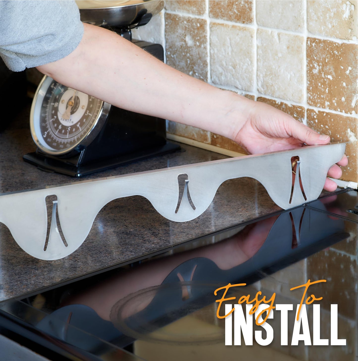 Linda’s Essentials Stove Gap Covers 316 Stainless Steel, Heat Resistant Oven Gap Filler Seals Spaces Between Stovetop and Counter, 25.4 Inches, Silver(Steel), 2 Pack