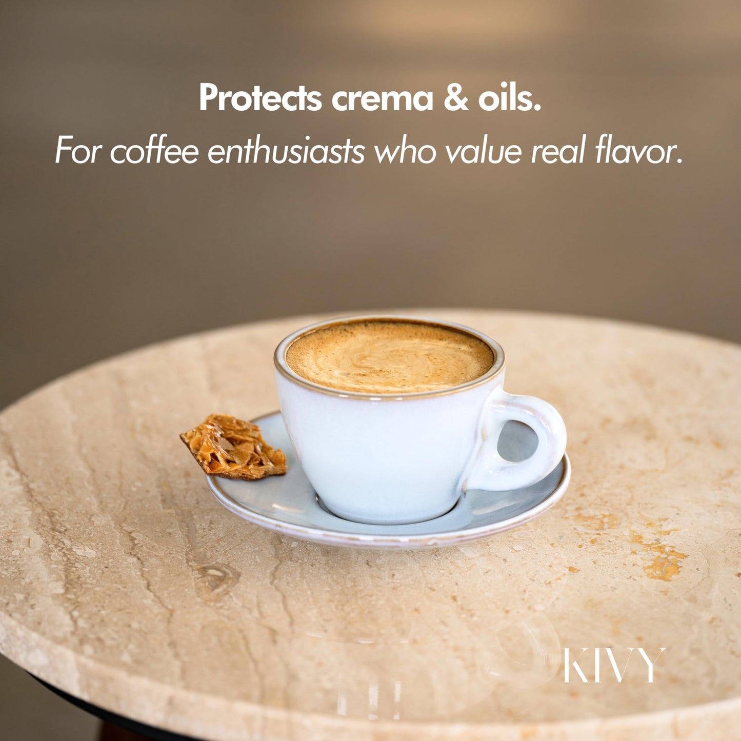KIVY Vacuum Coffee Canister (Large) - Push Lid Preserves Aroma & Oil - Stainless Steel Airtight Canister - Container for Ground & Coffee Bean Storage - Removes Excess Air