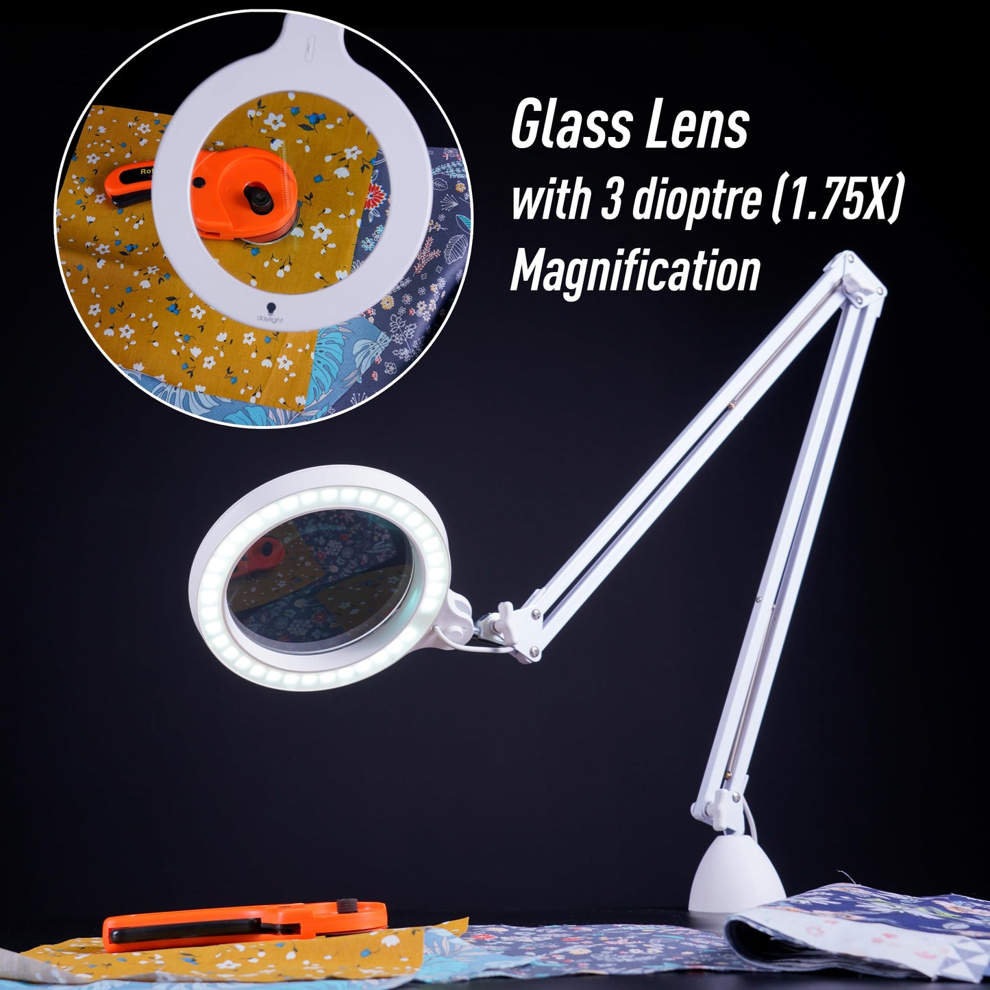 Magnifying Lamp S - Clip On Magnifier Lamp for Nail Salons, Tattoo Artists, Reading & Detailed Work - Dimmable Mag Lamp