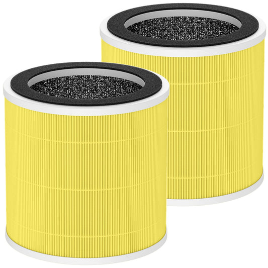 2 Pack PX500 Pet Care Replacement Filter Compatible with Purivortex PX500 Air Purifier, 3-in-1 HEPA Filter for Home Large Room, Yellow