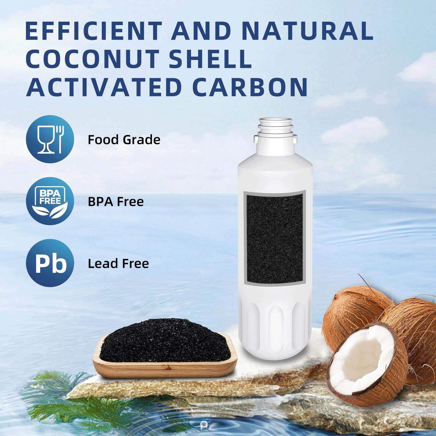 LT1000P ADQ747935 Water Filter 6-Month Replacement for LG LT1000P/PC/PCS ThinQ Water Filter AGF80300704,LMXS28626S,LFXS26973S,LRFLC2706S,LRMXS2806S,LRFS28XBS,LFXC22526S,4 Combo Set