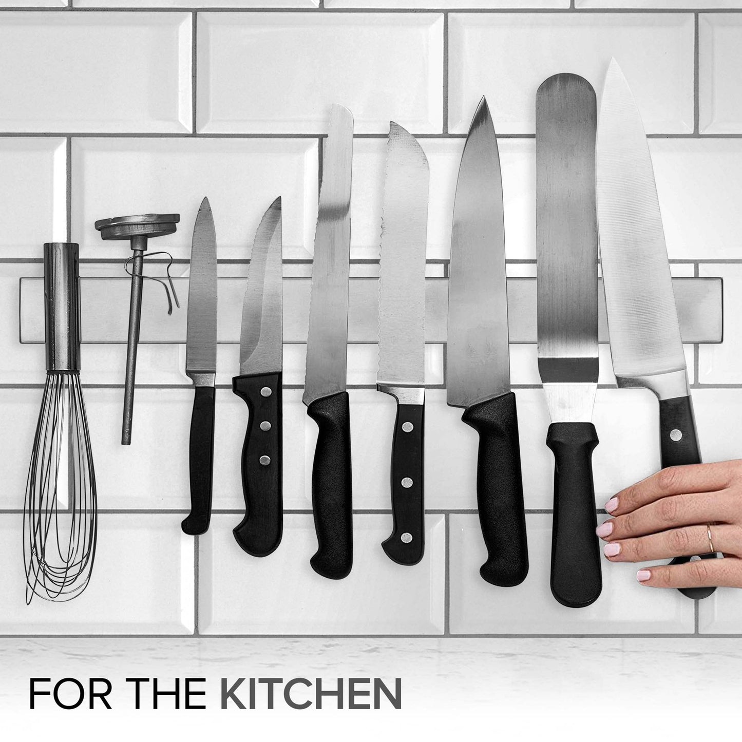 Modern Innovations 18 Inch Stainless Steel Magnetic Knife Bar - Use as Knife Holder, Rack, Strip, Kitchen Utensil and Tool Holder