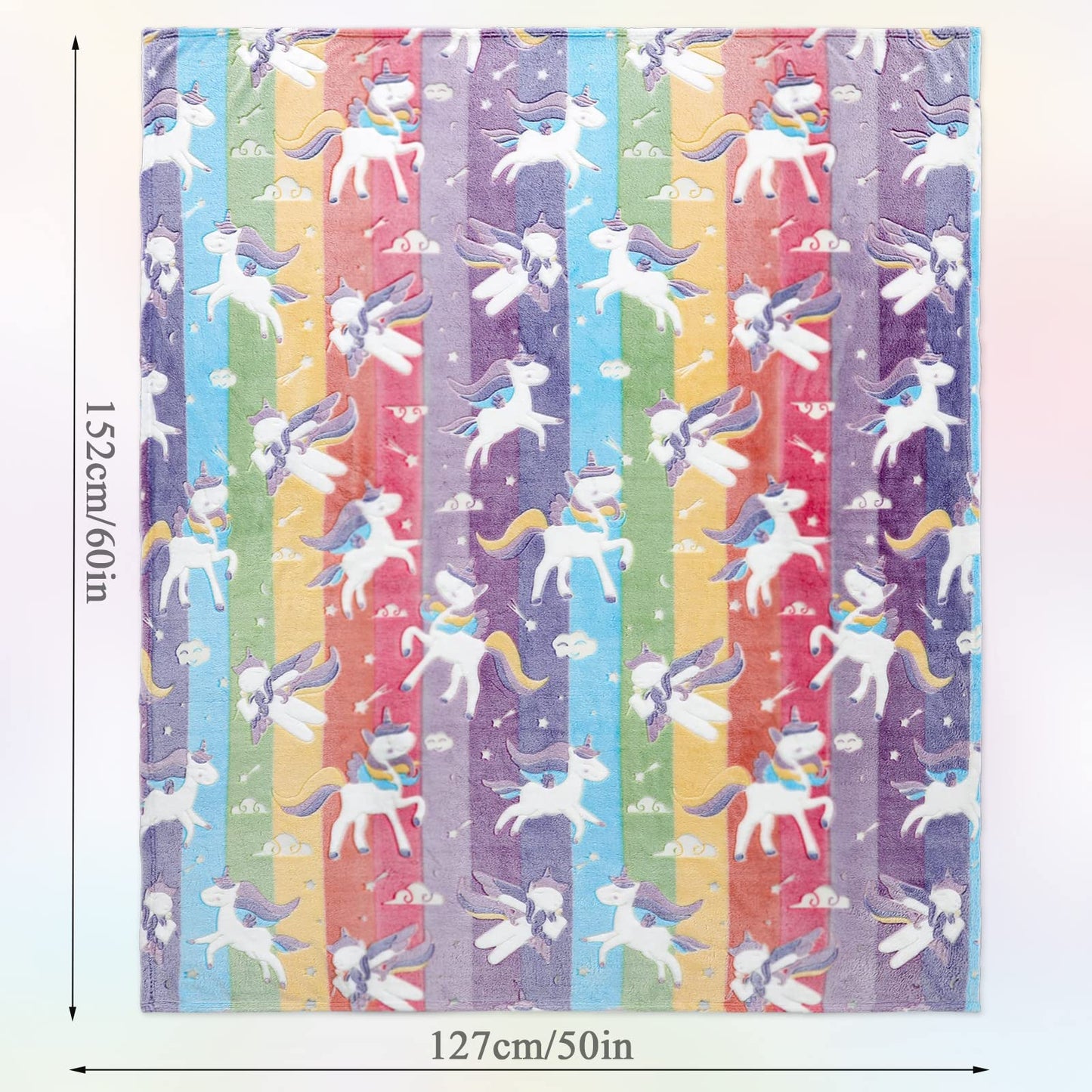 LIFEYJ Glow in The Dark Blanket Unicorns Gifts for Girls, Soft Blanket 3 4 5 6 7 8 9 10 Year Old Girl Gifts, Toddler Girls Toys Age 6-8, Easter Gifts for Kids Birthday Gifts Presents, 50"x60"
