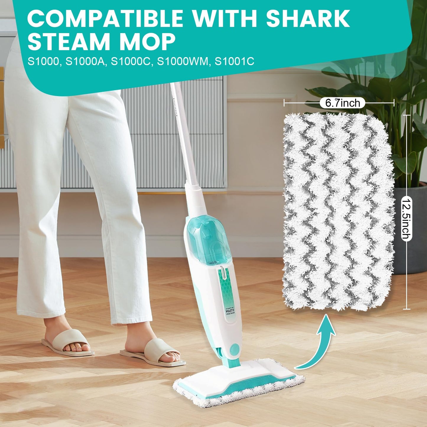 14 Pack Steam Mop Replacement Pads Compatible with Shark Steam Mops S1000/S1000A/S1000C/S1000WM/S1001C, Floor Steamer Pads Washable, Reusable Microfiber Cleaner Pads