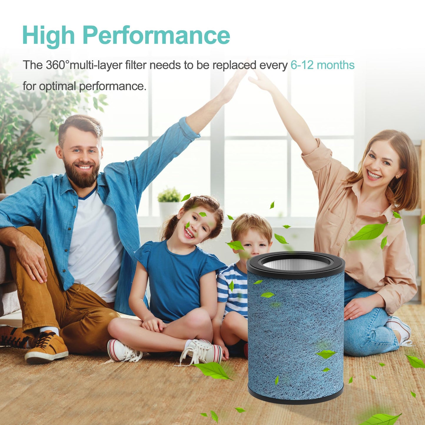 HP302 Replacement Filter Compatible with Shark HP301 HP302 NeverChange Air Purifier MAX Clean Sense HP200 HC502 HP232 AP1000, 3-in-1 HEPA Filter, Part# HE3FKPET 1 Pack