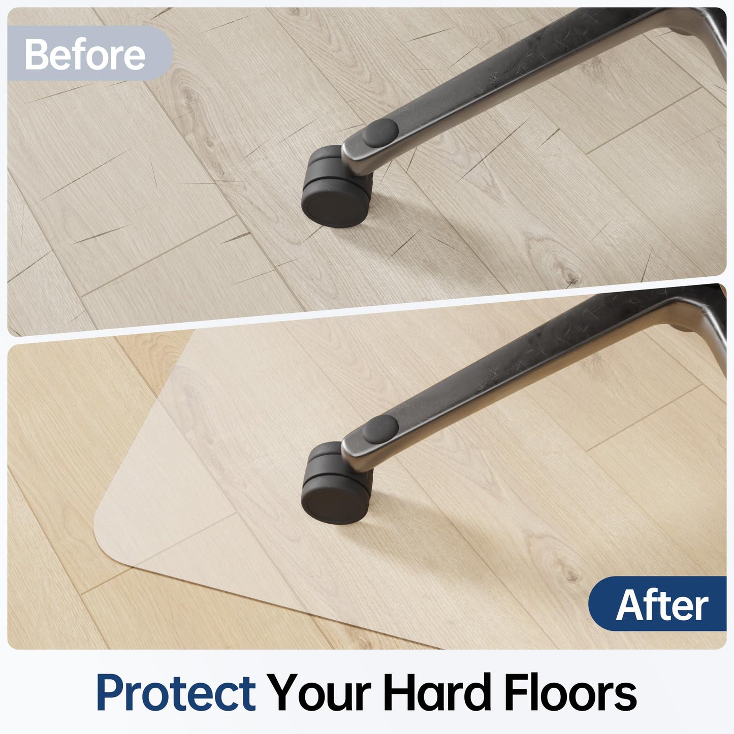 Cybstrax Office Chair Mat for Hardwood Floor - 36 x 48'', Transparent Computer Desk Chair Mat Easy Glide Floor Protector Mat for Rolling Chairs Office & Home