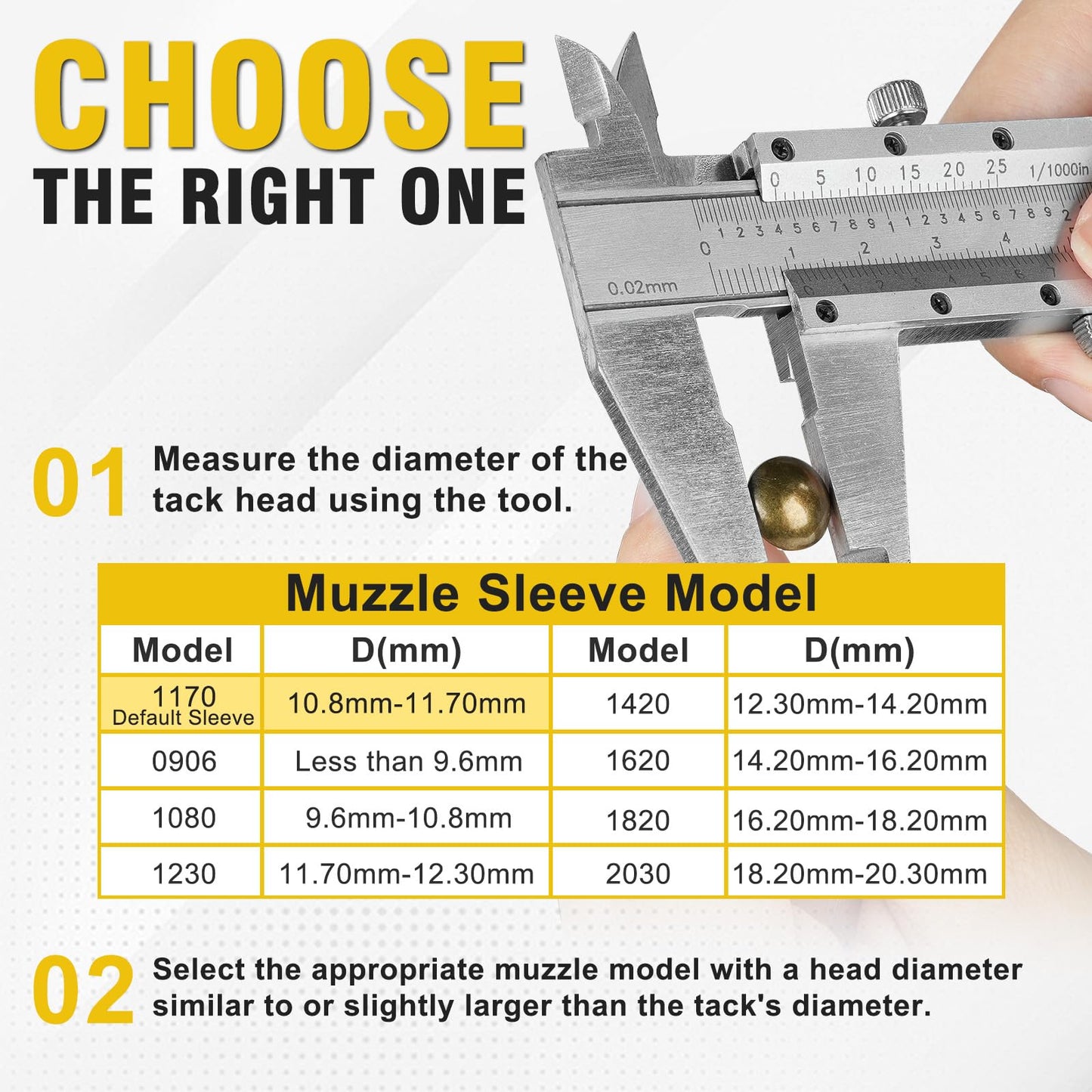 1170 Pneumatic Deco Nail Gun 7/16"(11.7mm) Head Diameter Air Power Tack Nail Gun for Upholstering, Sofa Leather, Furniture