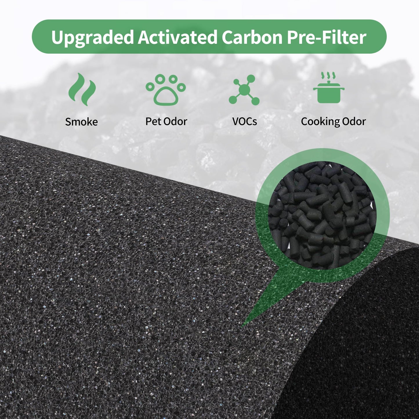 FLT151 Replacement Filter V Pet Pure HEPA Compatible with AC3000W, AC3000B, AC3050, AP3151W, AC151 Airsafe Air Purifiers, 2 H13 HEPA + 4 Carbon Pre-Filter, FLT151PT for Pet Pure