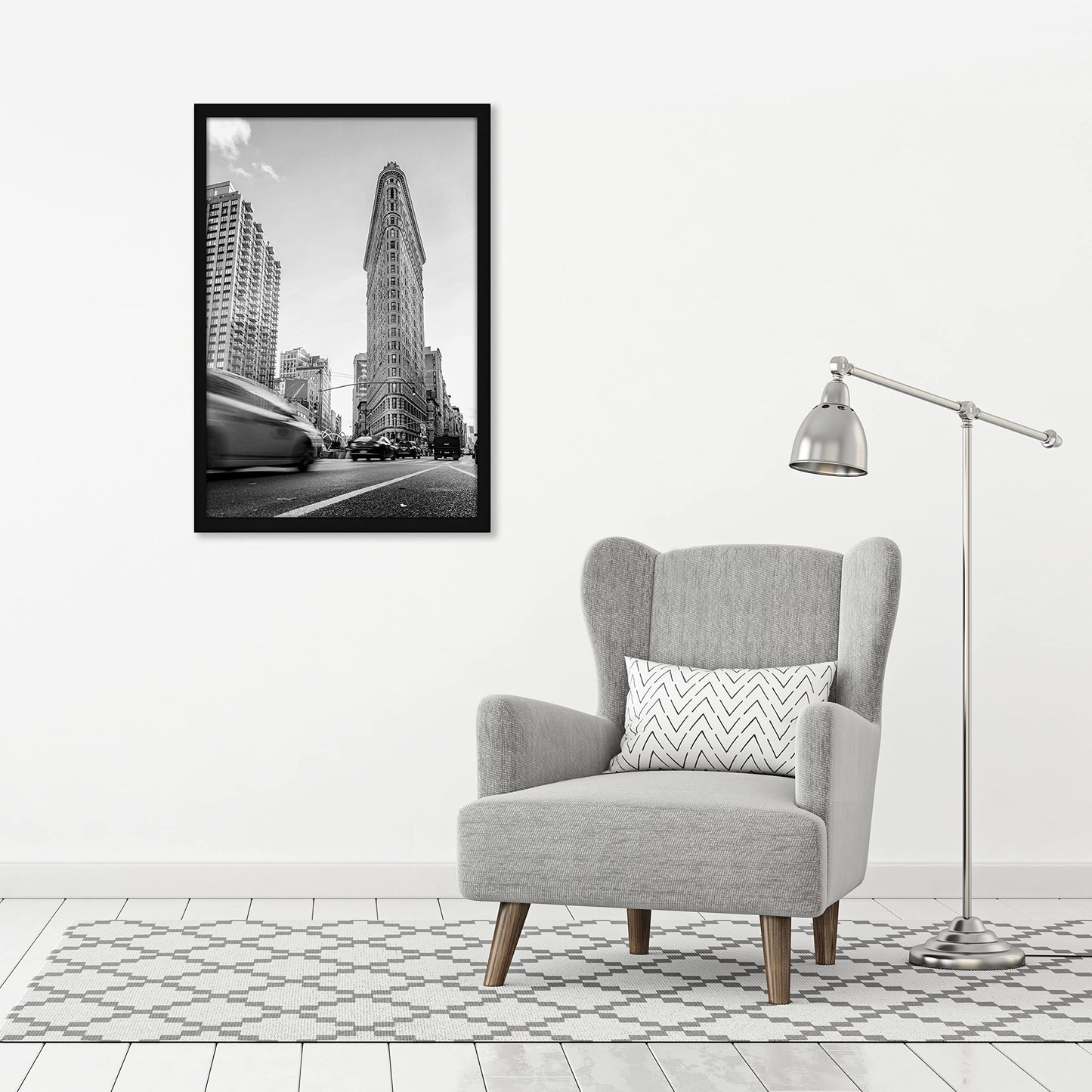 Americanflat 24x36 Poster Frame with Polished Plexiglass - Streamline Collection - Thin Border Picture Frame for Wall Display - Hanging Hardware Included - Black
