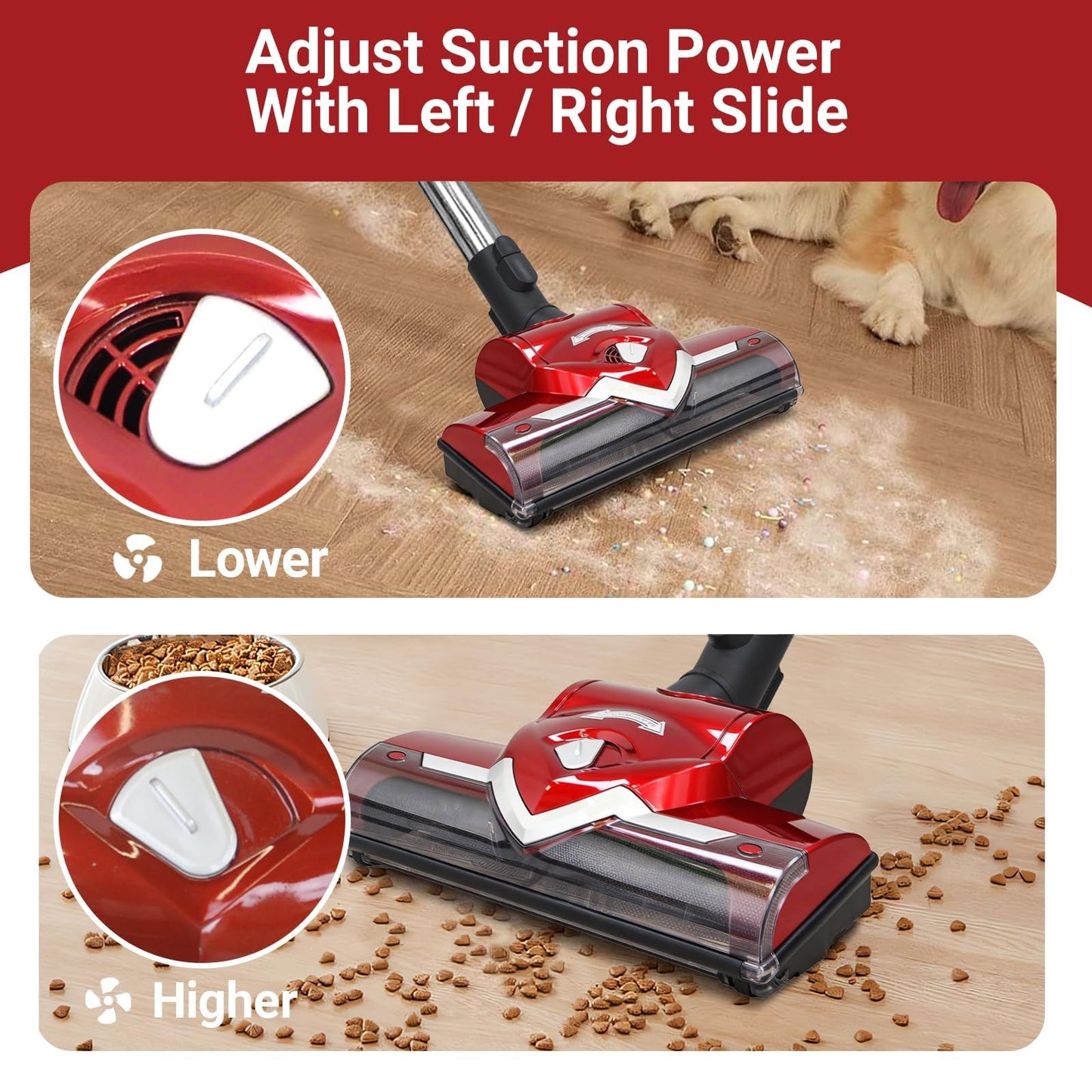 EZ SPARES Turbo Brush Head Compatiable with Mie C1 C2 C3 Vacuum Cleaner Brush Head 35mm 1 3/8 Inch,Particularly Suitable for Carpet Use, Built-in Roller for Enhanced Suction Power(Red)