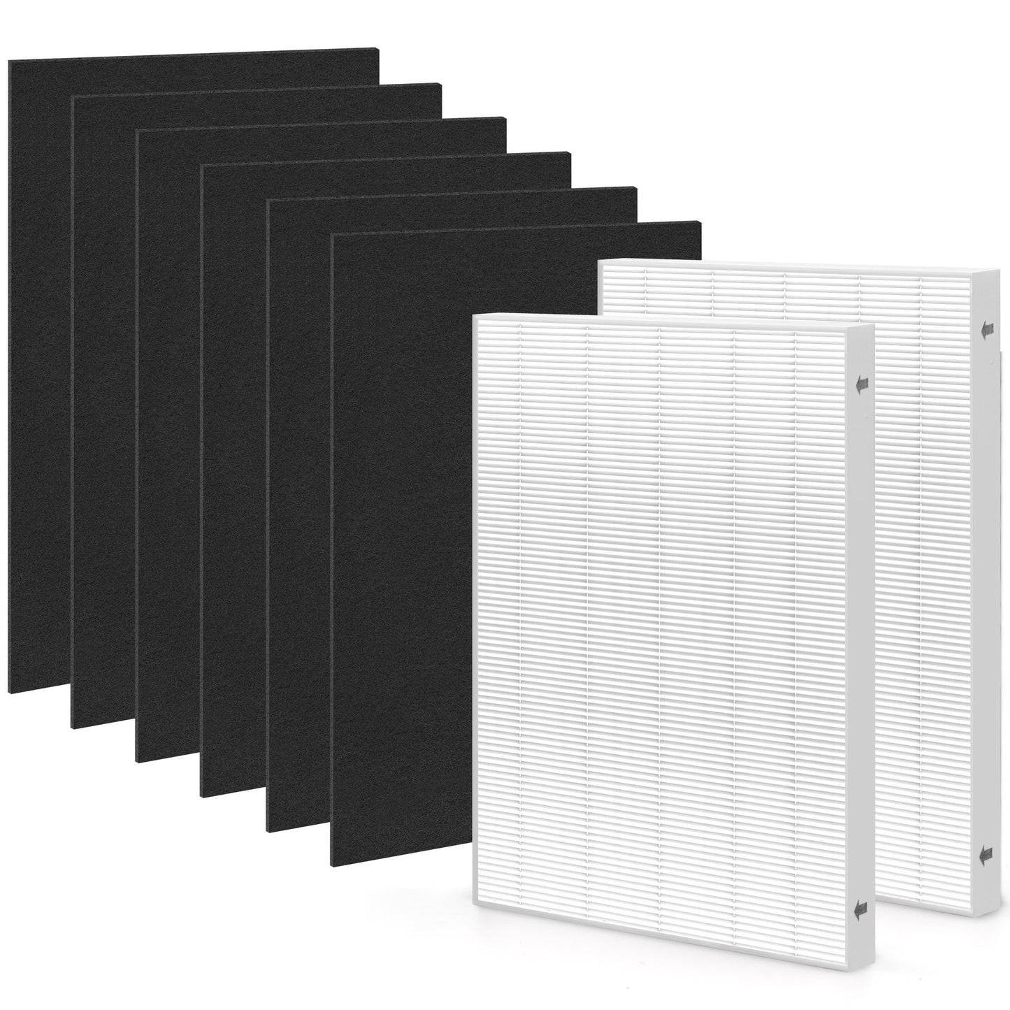 HSIAMEN Filter Compatible with Fellowes Aeramax 200 Filter Replacement Aera Max 190 200 DX55 Part# 9287101 9324101 Air Purifier, Includes 2 High-Efficiency & 6 Carbon Activated Pre-Filter