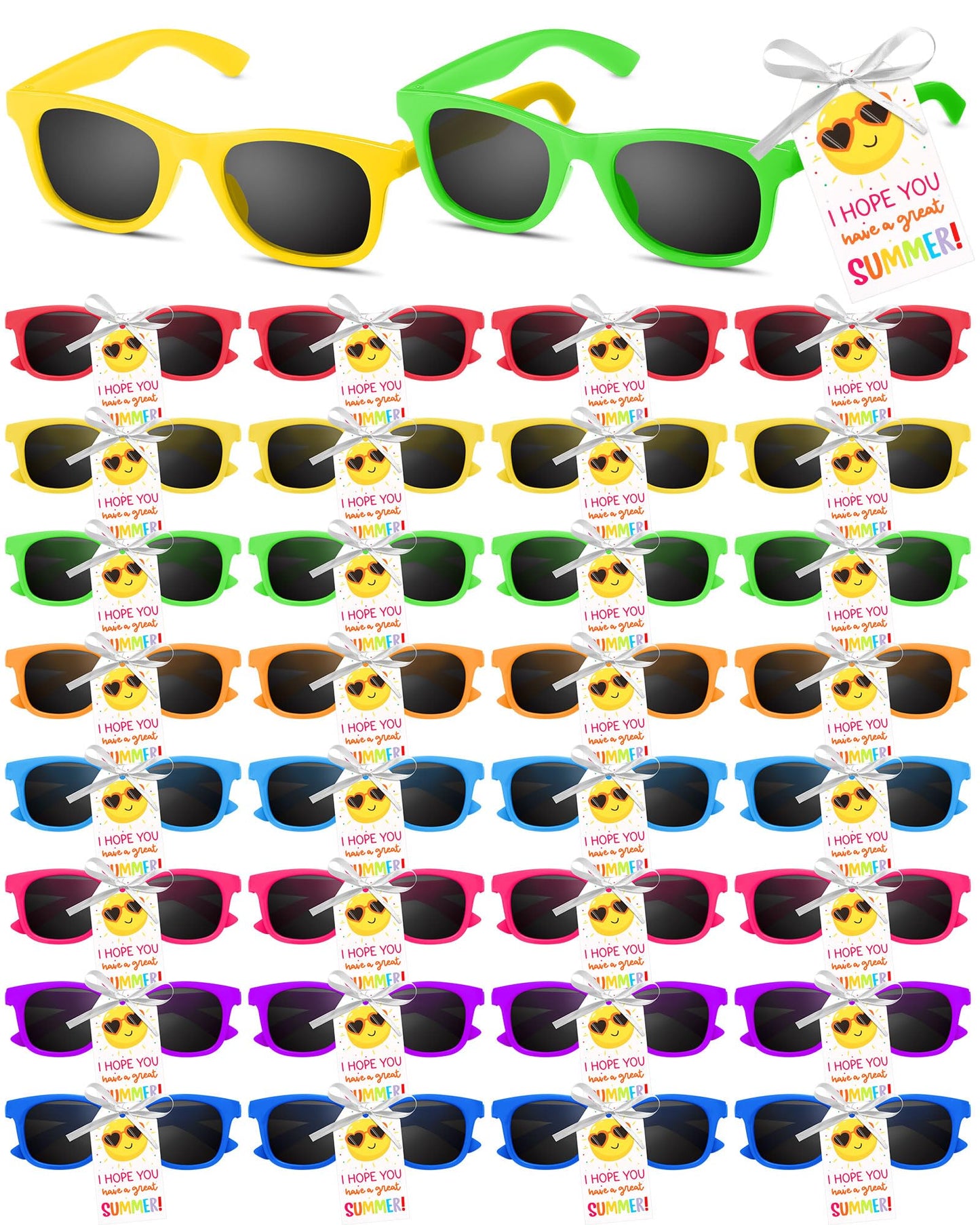 Geiserailie 48 Pcs End of The School Year Gifts for Students from Teacher Bulk Pre K Graduation Sunglasses Kindergarten Preschool End of Year Graduation Gifts for Classroom Summer Party Favors