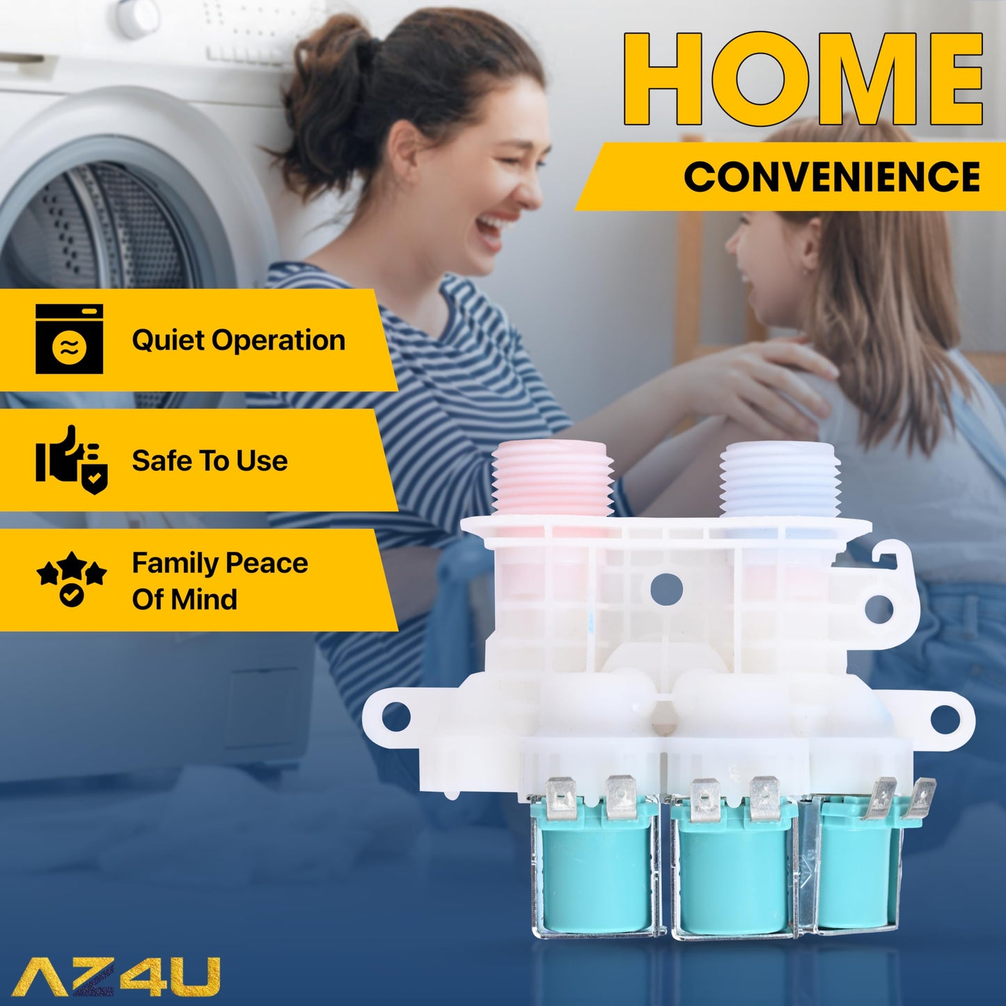 Washer Water Inlet Valve Replaces For Whirlpool Cabrio WTW7000DW0 WTW7300DW1 WTW8040DW0 WTW7040DW1 WTW8040DW4 WTW7300DW0 WTW7040DW0 WTW8040DW2 WTW6120HW0 WTW7120HW0 WTW7000DW3 WTW8000DW0 WTW8000DW
