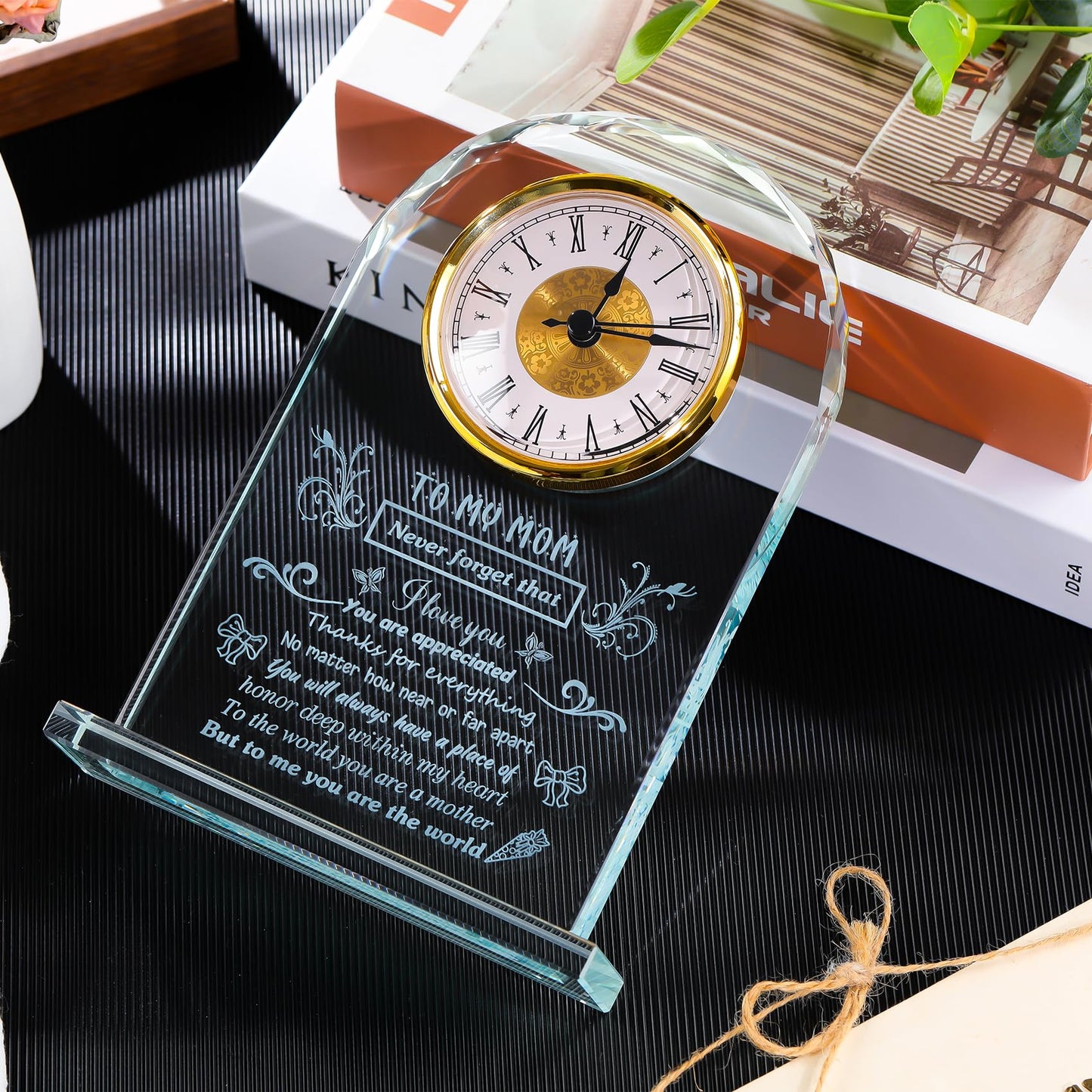 Arikyrist Mothers Day Crystal Clock Gifts for Mom from Daughter Mom Gifts for Birthday Retirement Anniversary Thanksgiving Christmas