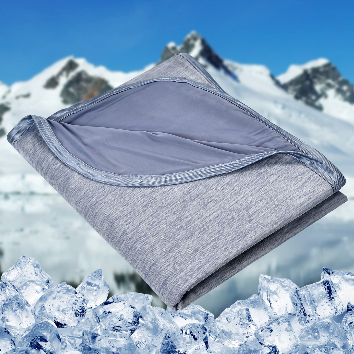 HOMFINE Cooling Blankets for Hot Sleepers - Summer Blanket Thin Lightweight Breathable Soft Double Side Enhanced Cooling for Bed Couch Sofa, Keep Cool for Night Sweats (Blue, 60 x 80 inches)