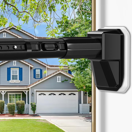 41 to 185 Inch Tension Curtain Rod No Drill Black Shower Curtain Rod Extra Long Heavy Duty Tension Rod for Windows, Patio, Bathroom - Renter Friendly Adjustable Curtain Rods