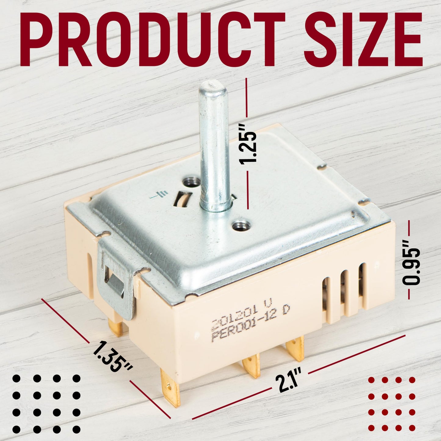 DG44-01006B Dual Burner Infinite Switch Compatible with Samsung Range Stove Oven, Surface Element Control Switch, Replaces PER001-12D, Fits NE59J and NE58K Series