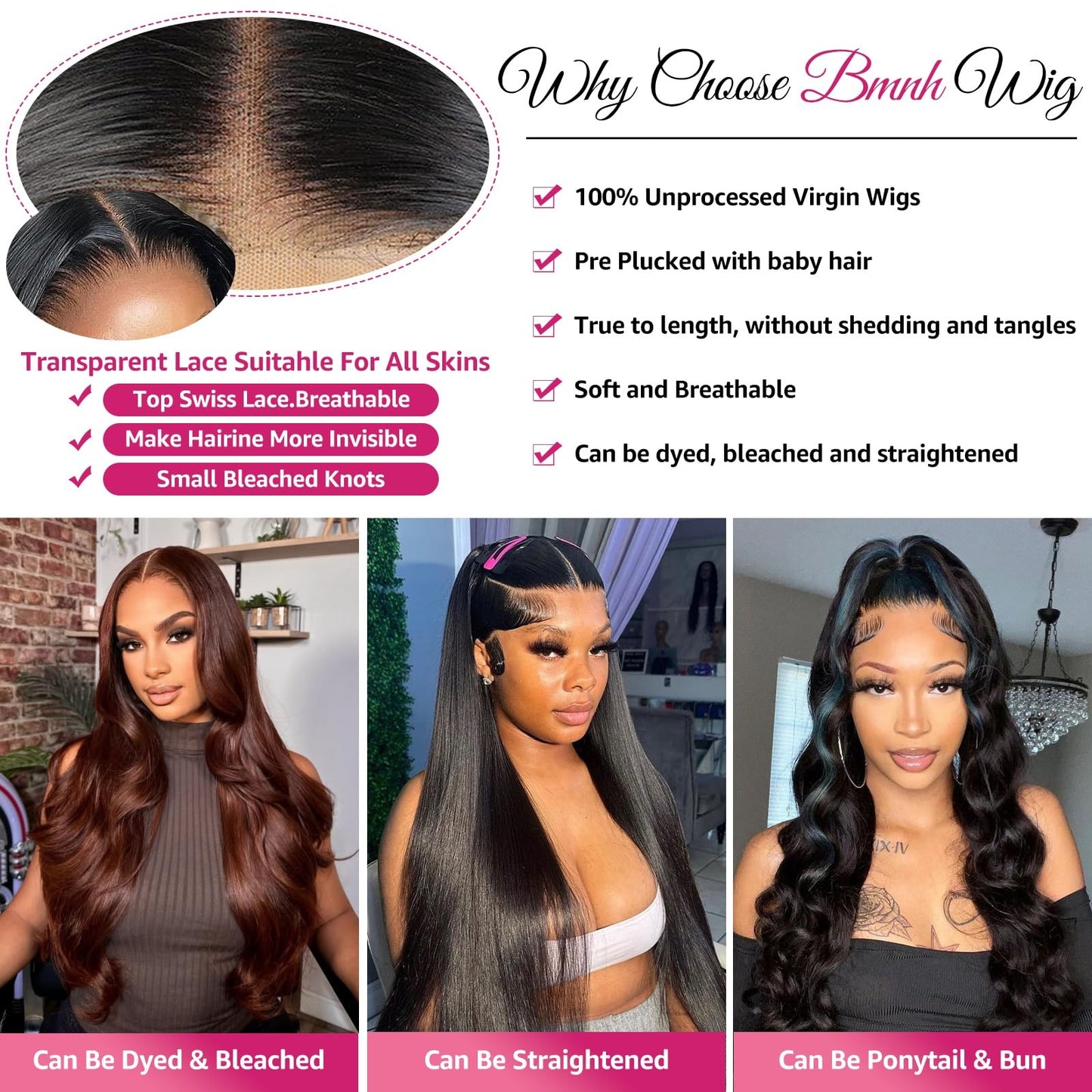 13x6 Lace Front Wigs Human Hair 200 Density Body Wave HD Lace Front Wigs Human Hair 13x6 HD Lace Frontal Glueless Wigs Human Hair Pre Plucked Brazilian Virgin Wig for Women (28 Inch)