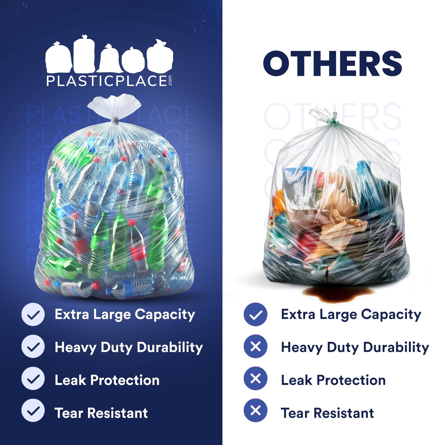 Plasticplace 95-96 Gallon Garbage Can Liners ,25 Count (Pack of 1)