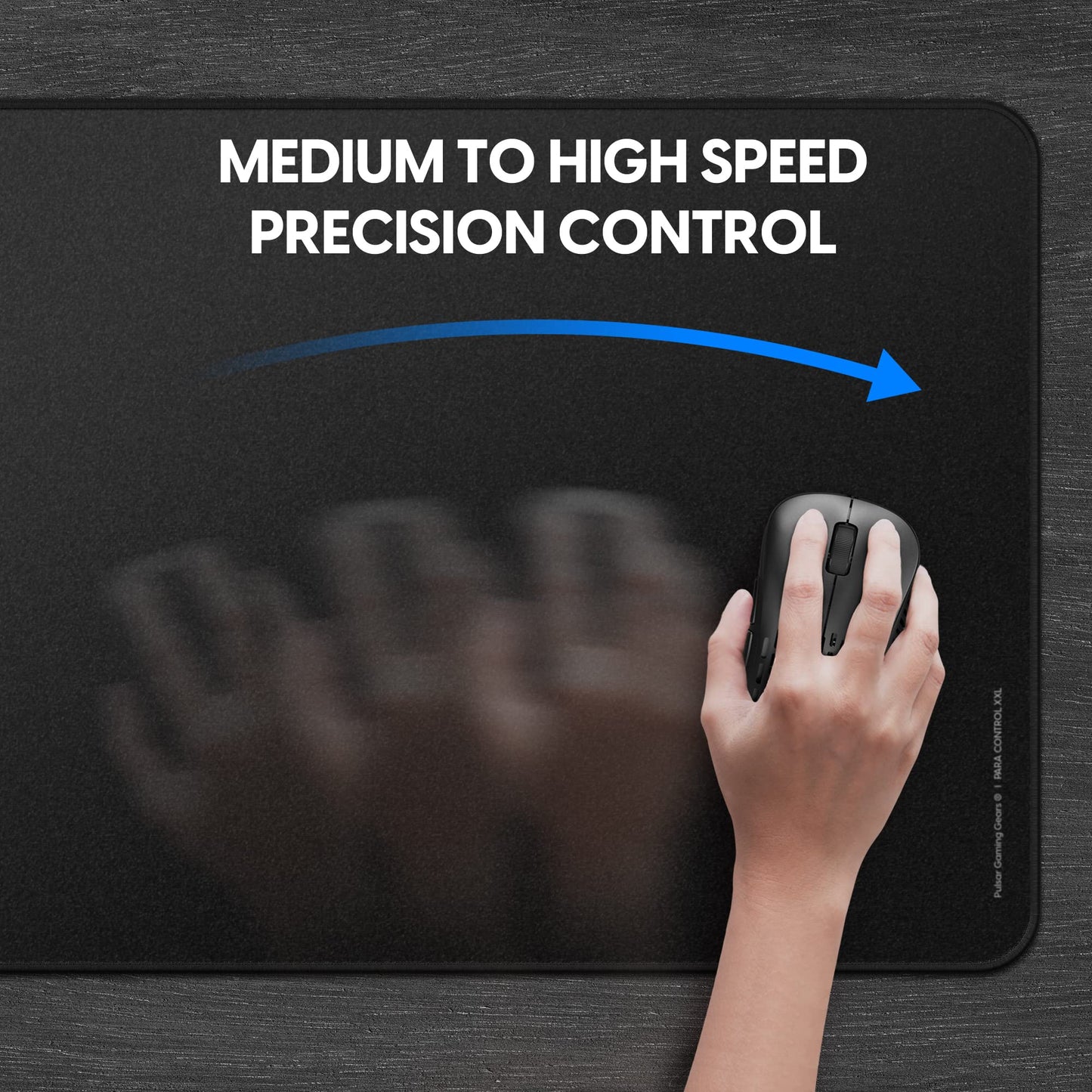 Pulsar - Paracontrol XXL Esports Level Premium Gaming Mouse Pad v2 - Medium to High Speed Pad Stitched Edge Durable Hybrid Top Surface 35 x 16 in (XXL, Black)
