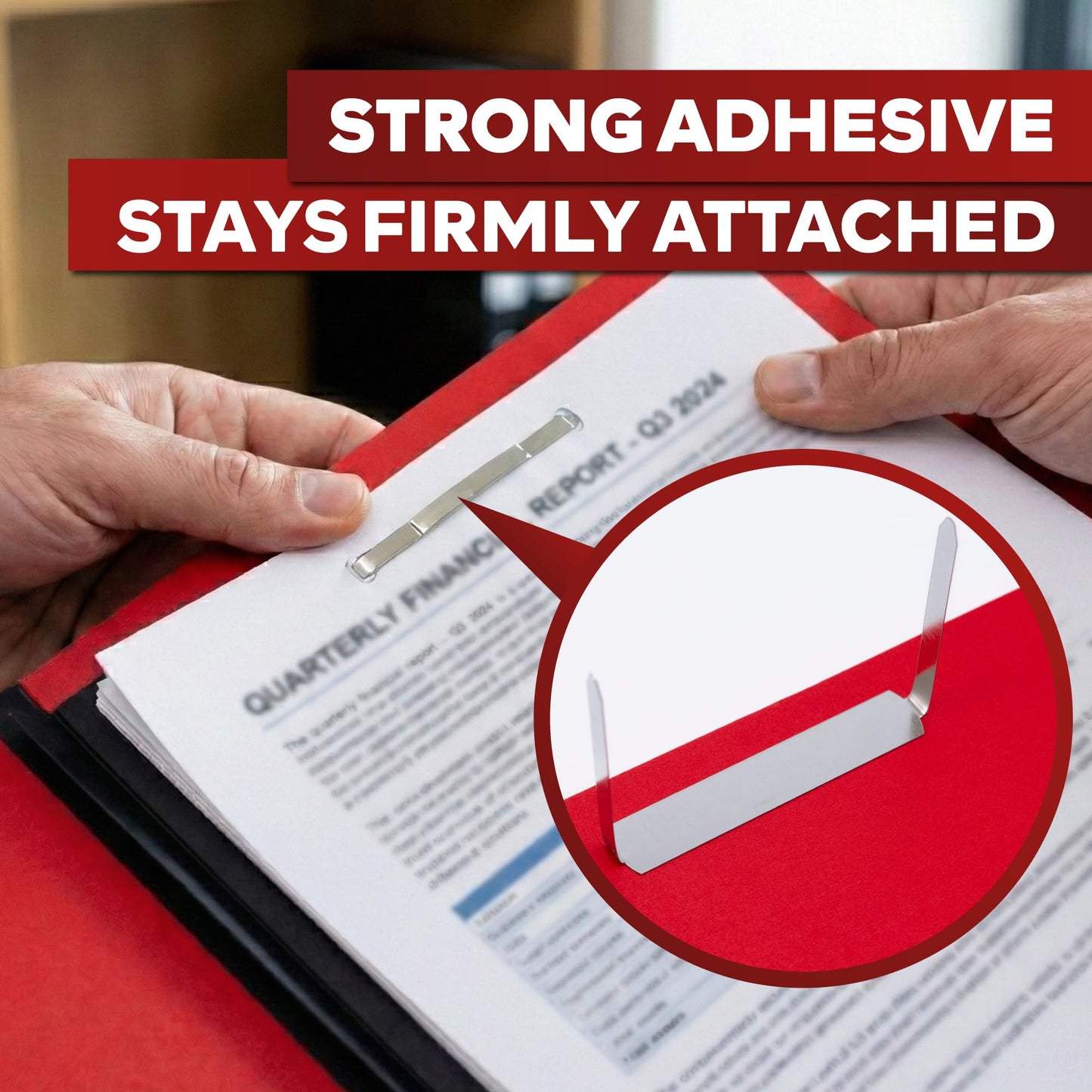 XFasten Self Adhesive Fasteners 2 Inch Capacity 500-Pack Archival-Grade Two Prong Paper Fasteners 2 Inch for Metal File Fastening, Folders, Medical Reports, Thick Paper Stacks, and Folder Accessories
