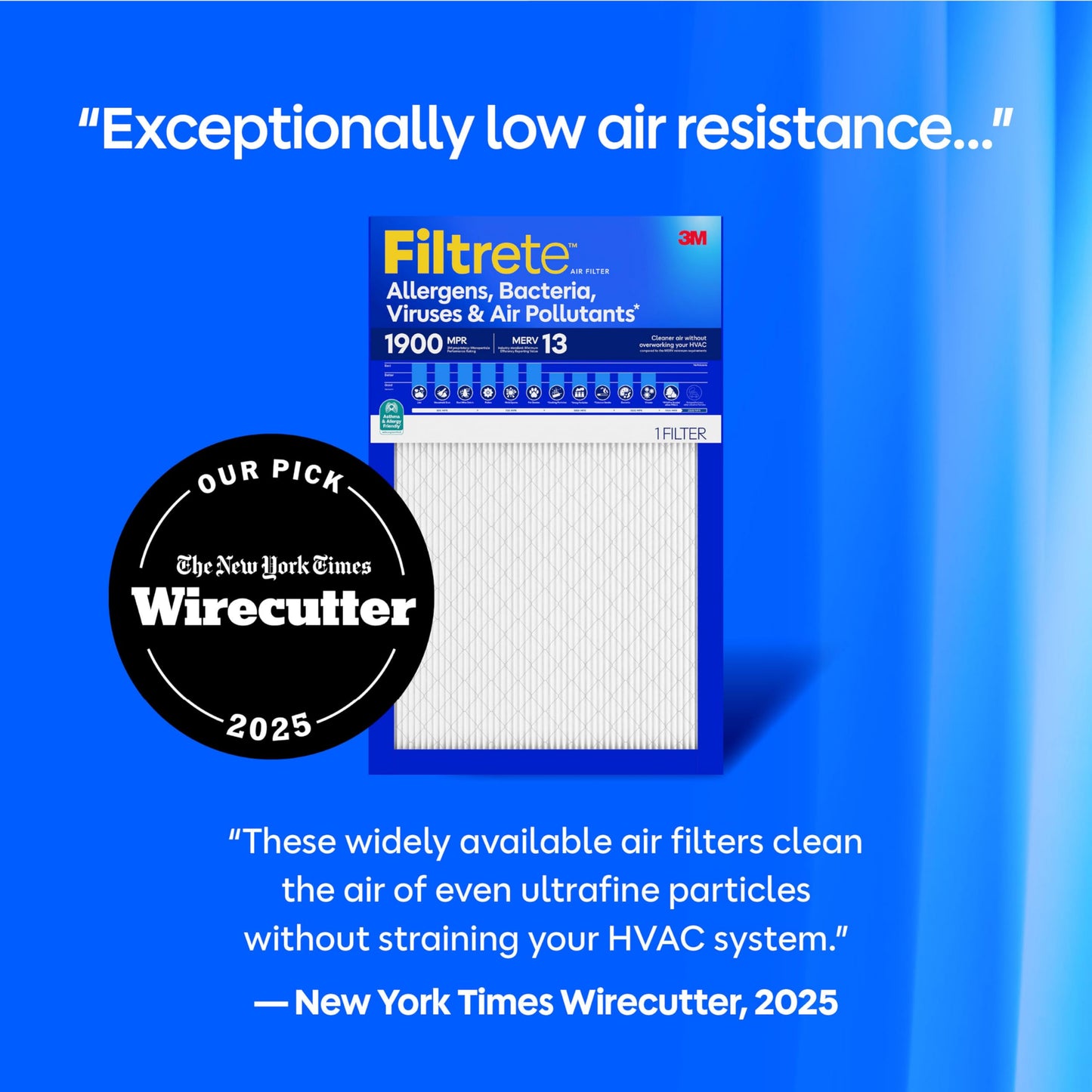 Filtrete 18x20x1 Air Filter, MERV 13 MPR 1900, Allergens, Bacteria, Viruses & Air Pollutants, 3-Month AC/Furnace Filters, Cleaner Air Reliable Airflow, 2 HVAC Filters(Act Size 17.81x19.81x0.78 in)