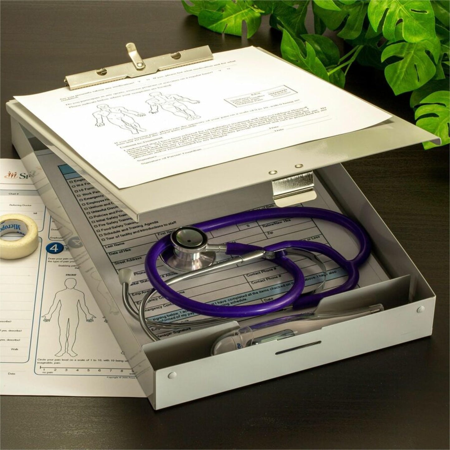Officemate Aluminum Forms Storage Clipboard, 8.5 x 12 Inch (83200)