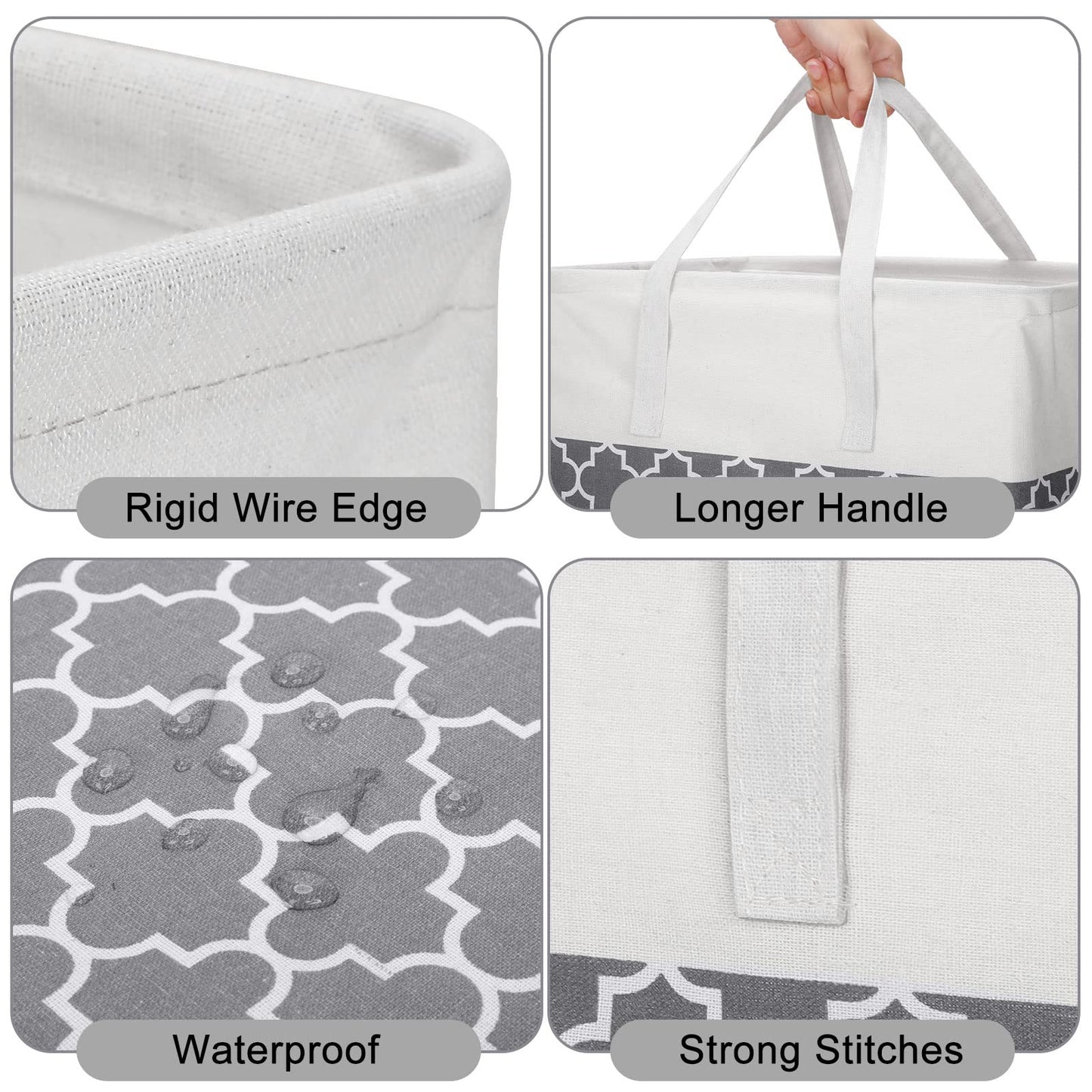 Treela 6 Pack 75l Large Laundry Baskets Collapsible Laundry Hampers with Reinforced Handles, Waterproof Freestanding Clothes Hamper Dirty Clothes Basket for Dorm Bedroom Bathroom Towels Toys(Gray)