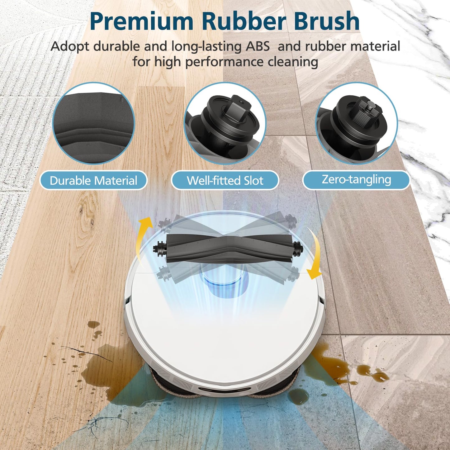 23 Pcs Replacement Parts for Dreame L10s Ultra Gen 2/ L10s Pro Ultra Heat/ X30 Ultra/Mova E30 Ultra Robot Vacuum and Mop, 2 Main Brush, 6 Mop Pads, 4 Dust Bags, 4 Filters, 6 Side Brush, 1 Clean Brush