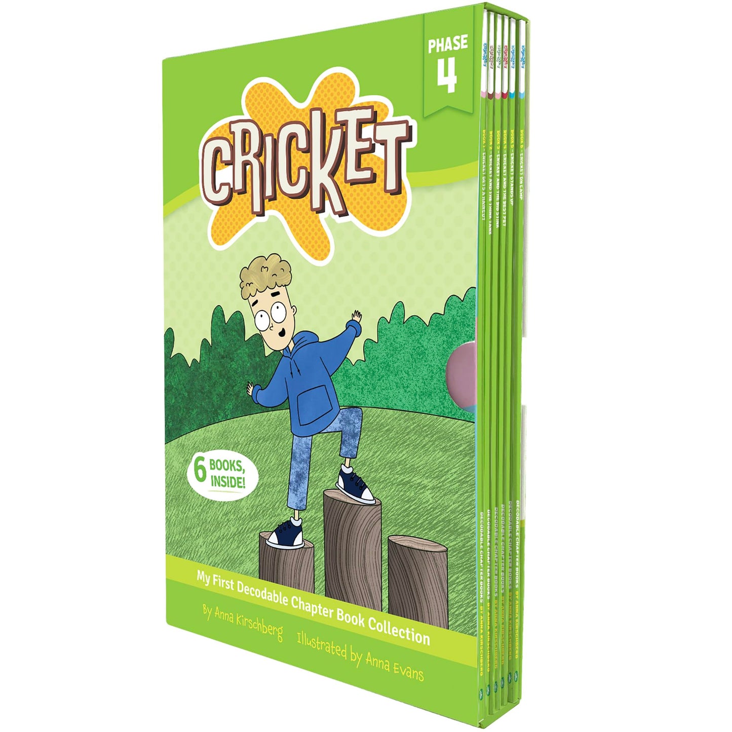 Junior Learning Cricket the Kid Decodable Chapter Books, Boxed Set, 6 Decodable Chapter Books, Grades 2-4, Science of Reading Program