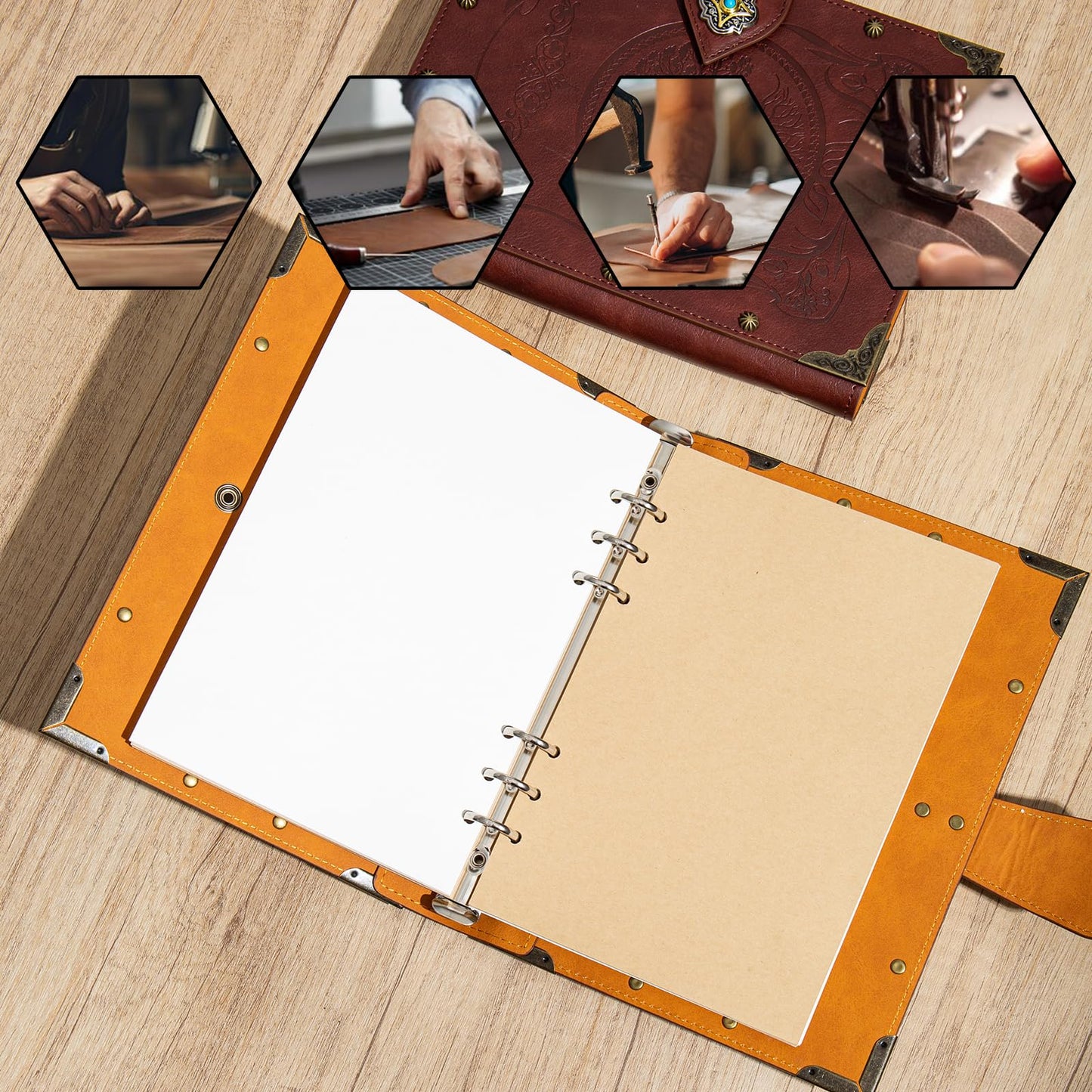 DUROTAN Tree of Life Journals Notebook Gift Set-Unique A5 Binder 400 Page Vintage Leather Suitable for Women & Men writing,Poets,Travelers,as a Diary Dnd Gift