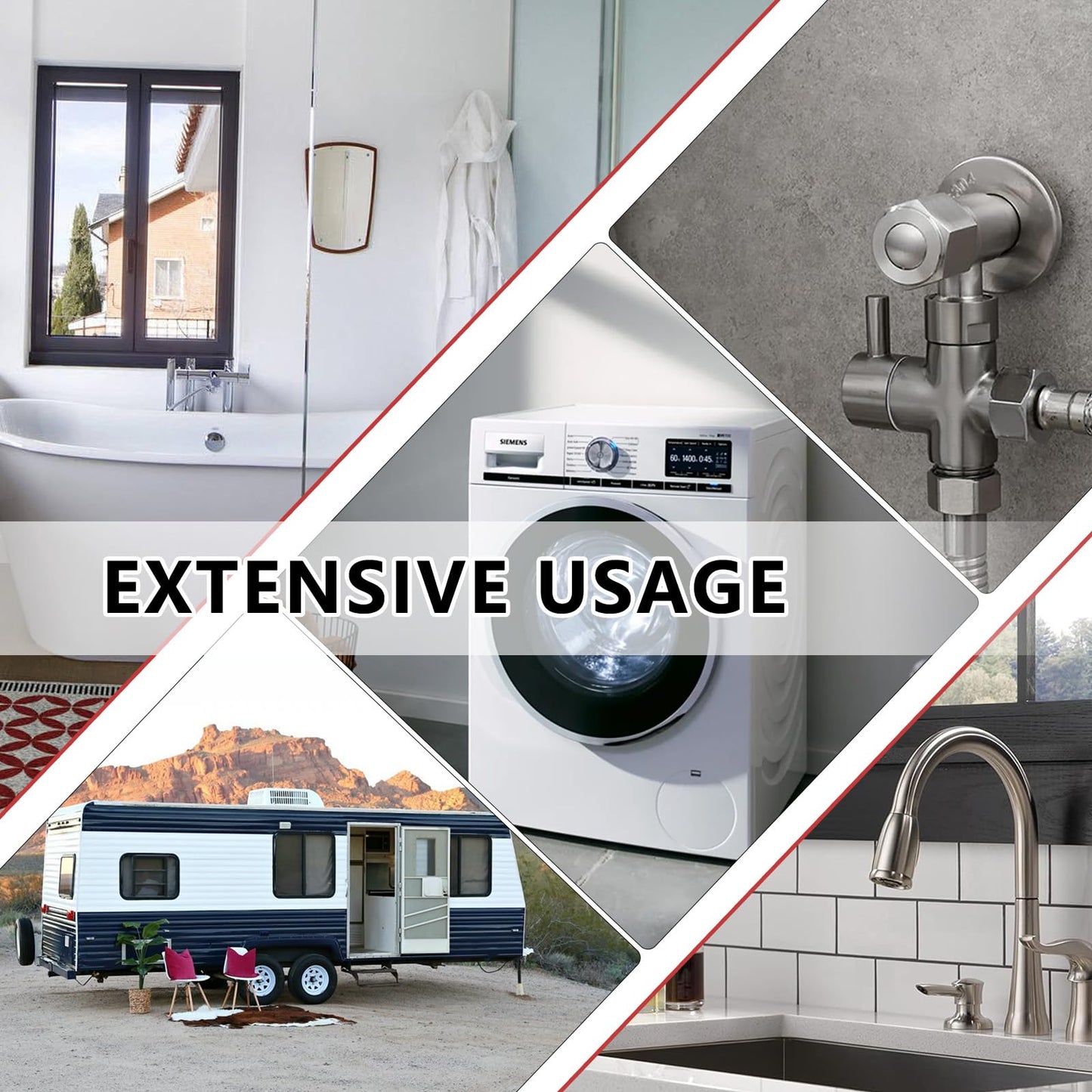 (Pack of 20) EFIELD 1/4 Turn Angle Stop Valve 3/8" OD Compression X 1/2" Pex Chrome Plated Brass,(VALVE076-20PCS)