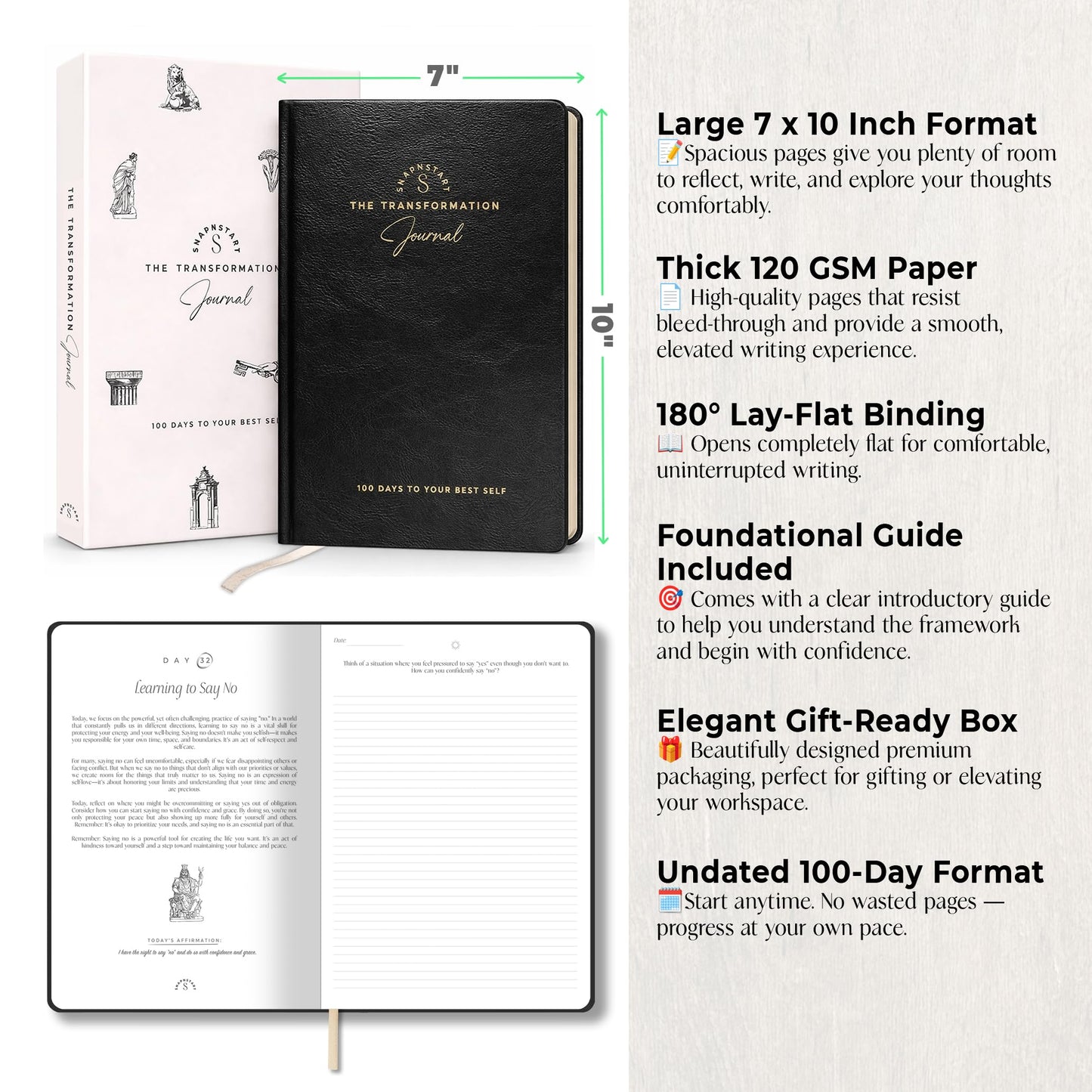 100-Day Guided Journal with Prompts – Daily Reflection & Personal Growth Journal for Mental Wellness | Personal Development Workbook by SNAPNSTART