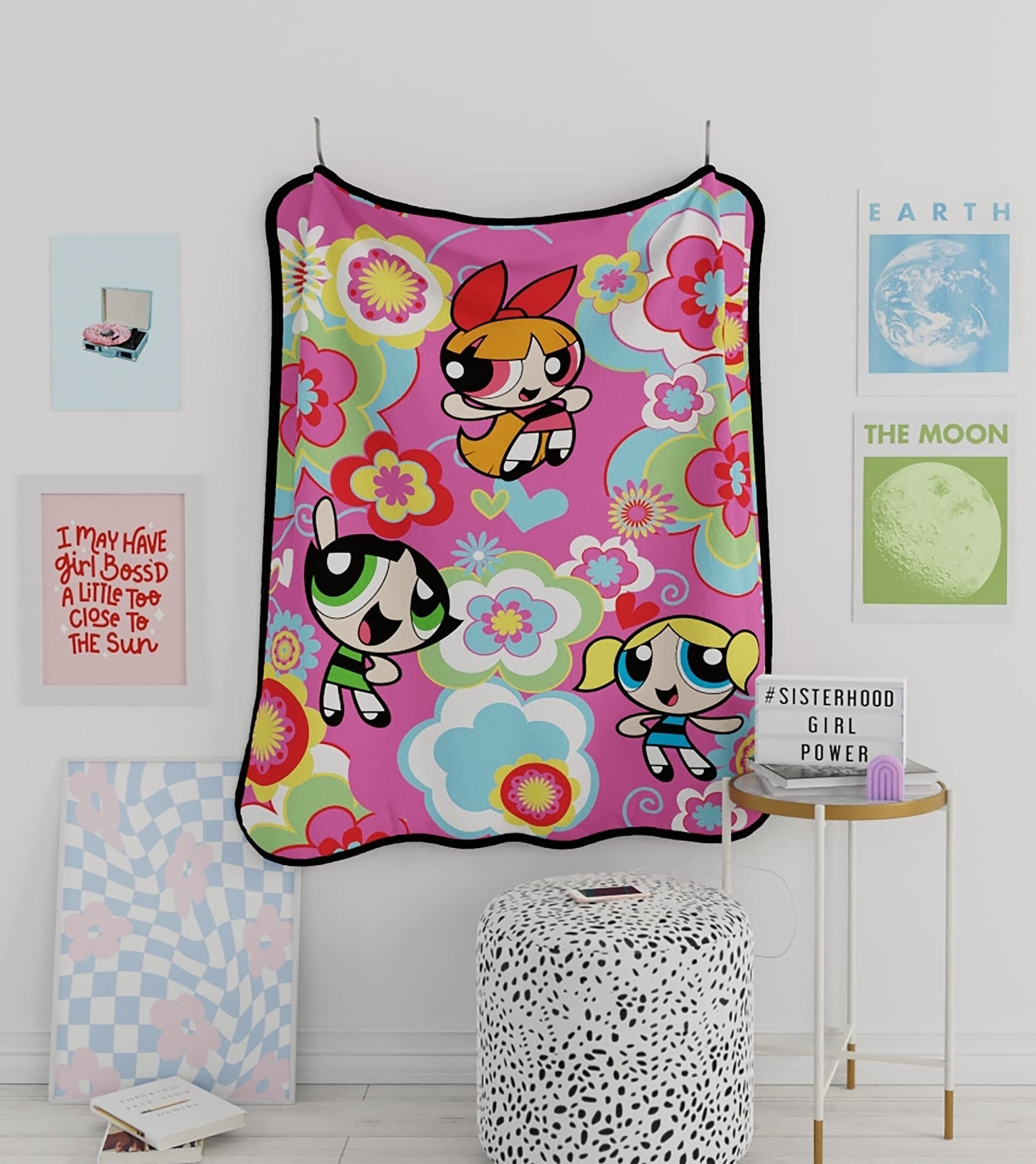 Power Puff Girls Bedding Super Soft Micro Raschel Throw, 46 in x 60 in, (Official Licensed Power Puff Girls Product) by Franco Collectibles