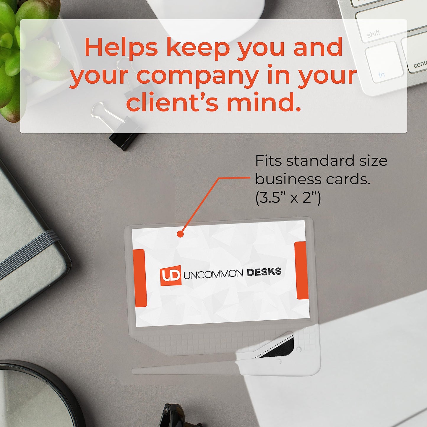 Uncommon Desks Business Card Letter Openers - (25 Pack) (Clear) Professional Letter Openers with Business Card Insert, Perfect Promotional Item for Business