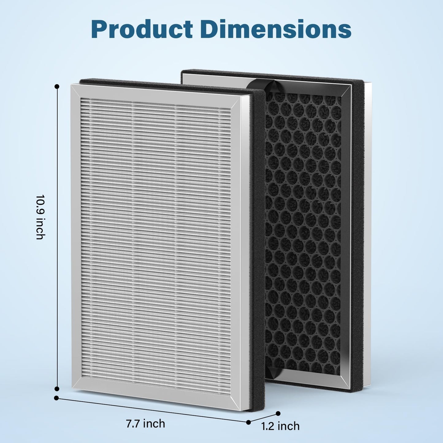 JF260 Replacement Filter Compatible with JF260 Air Purifier, 3-in-1 True HEPA H13 with Activated Carbon Filter, Part Number JF260-RF, 4 Pack