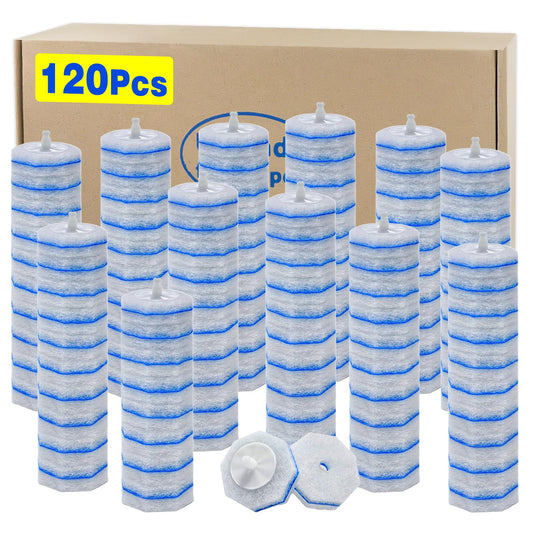 120 Count Toilet Bowl Wand Refills for Clorox, Disposable Head Compatible with Clorox Toilet Bowl Wand Cleaning System, Upgrade Fiber Bowl Cleaner Brush for Closestool Cleaning.