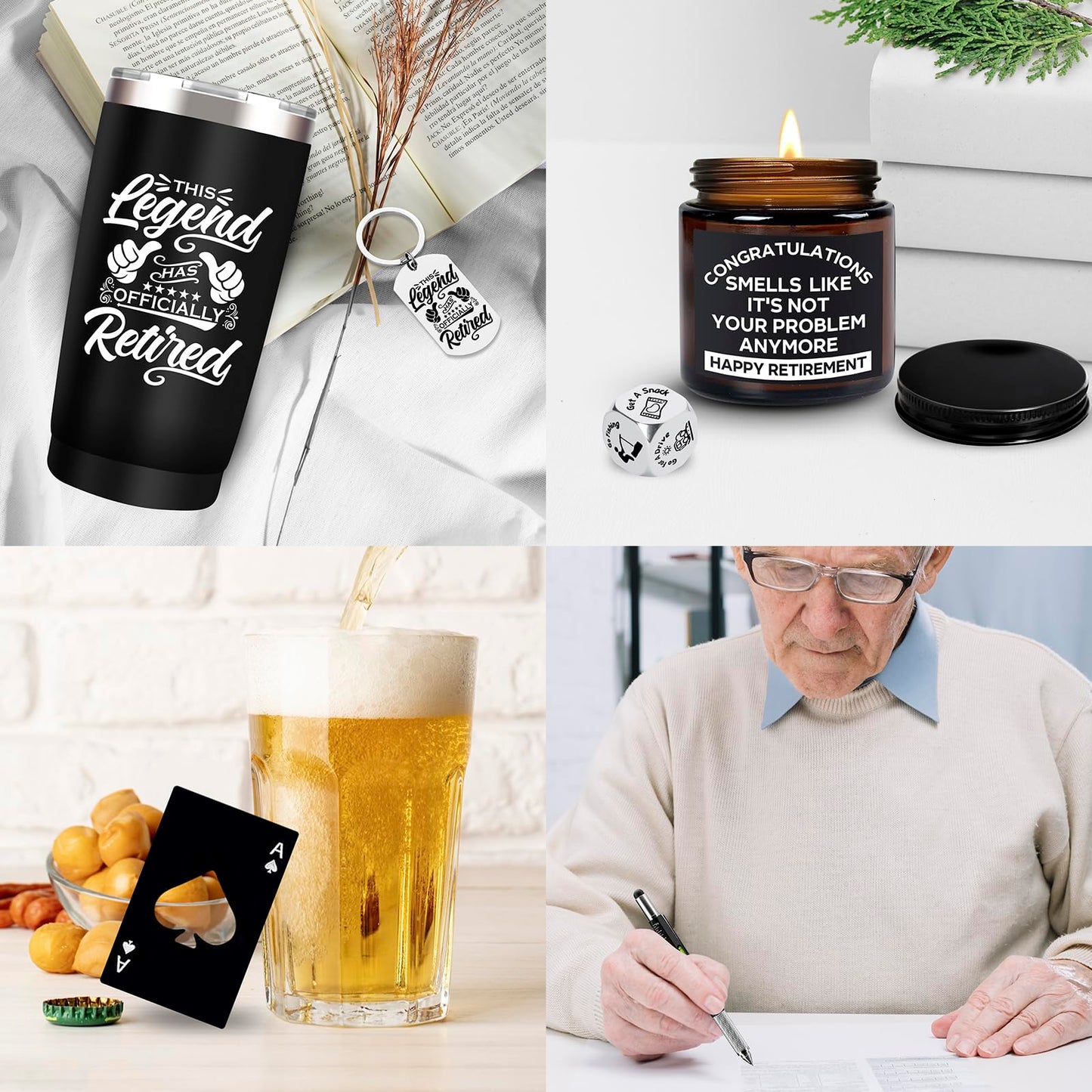 SIXVALA 10 Pcs Retirement Gifts for Men 2026, This Legend Has Retired, Happy Retirement Gifts for Dad, Grandpa, Coworker, Teachers, Boss, Friends, Retirees, 20 Oz Tumbler Best Retirement Gifts Basket