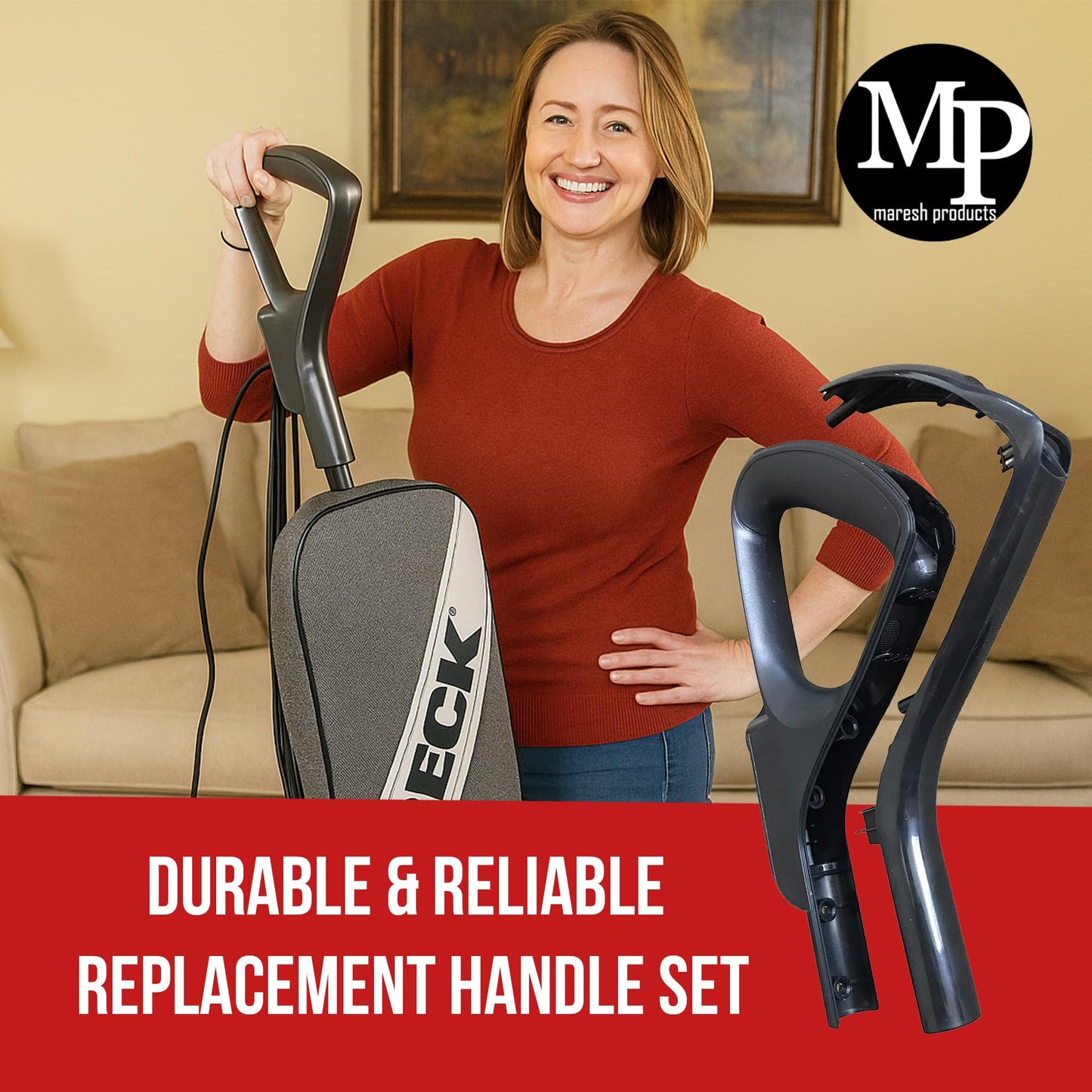MP Maresh Products Handle Set Replacement for Oreck Elevate Command and Control Vacuum Cleaners – Durable Vacuum Replacement Parts Compatible with Oreck Handle Assembly - Easy to Install - Black