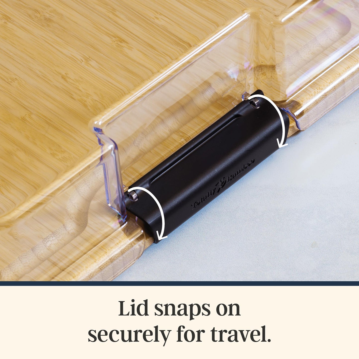 Totally Bamboo Flip, Serve & Store Charcuterie Board with Lid, Reversible Bamboo Cutting Board and Portable Cheese Tray with Compartments, Locking Travel Cover, 15.5 x 11.5 Inches
