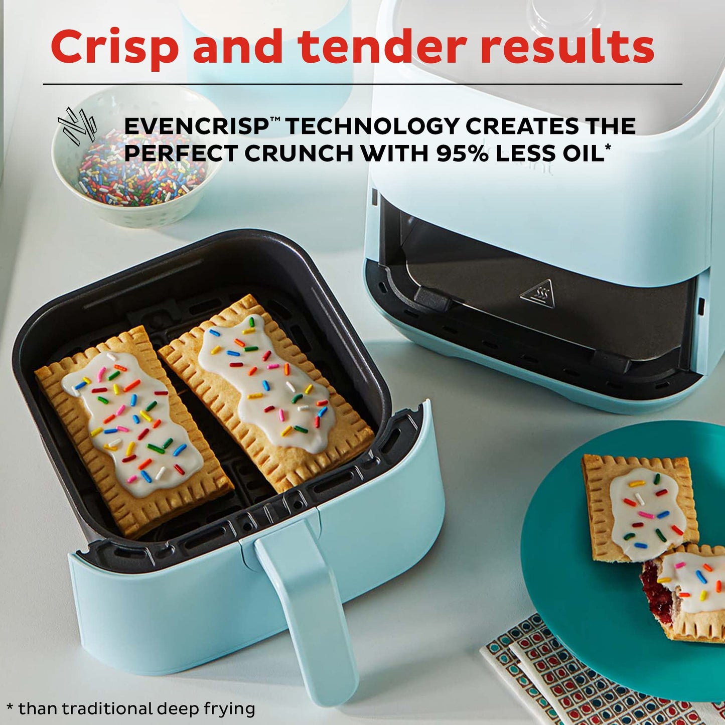 Instant Pot Vortex 2QT Mini Air Fryer,Small Air fryer that Crisps,Reheats, Bakes,Roasts for Quick Easy Meals,Includes over 100 In-App Recipes, is Dishwasher-Safe, from the Makers of Instant Pot, Aqua
