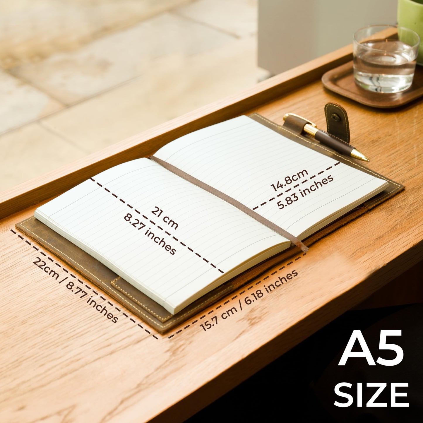 Sovereign-Gear Religious Refillable Leather Journal - Handmade A5 Writing Notebook with Pen - Philippians 4:13 “I Can Do All Things” Embossed Diary with 2 Lined Inserts & Pen Holder - 480 Pages