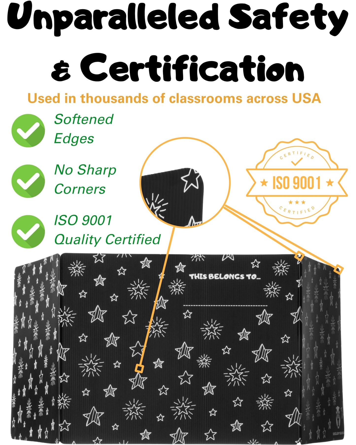 25 Plastic Privacy Folders for Students — Durable — Black Desk Dividers for Students, Easy-Store Privacy Shields for Student Desks, Testing for Classroom, Test Dividers