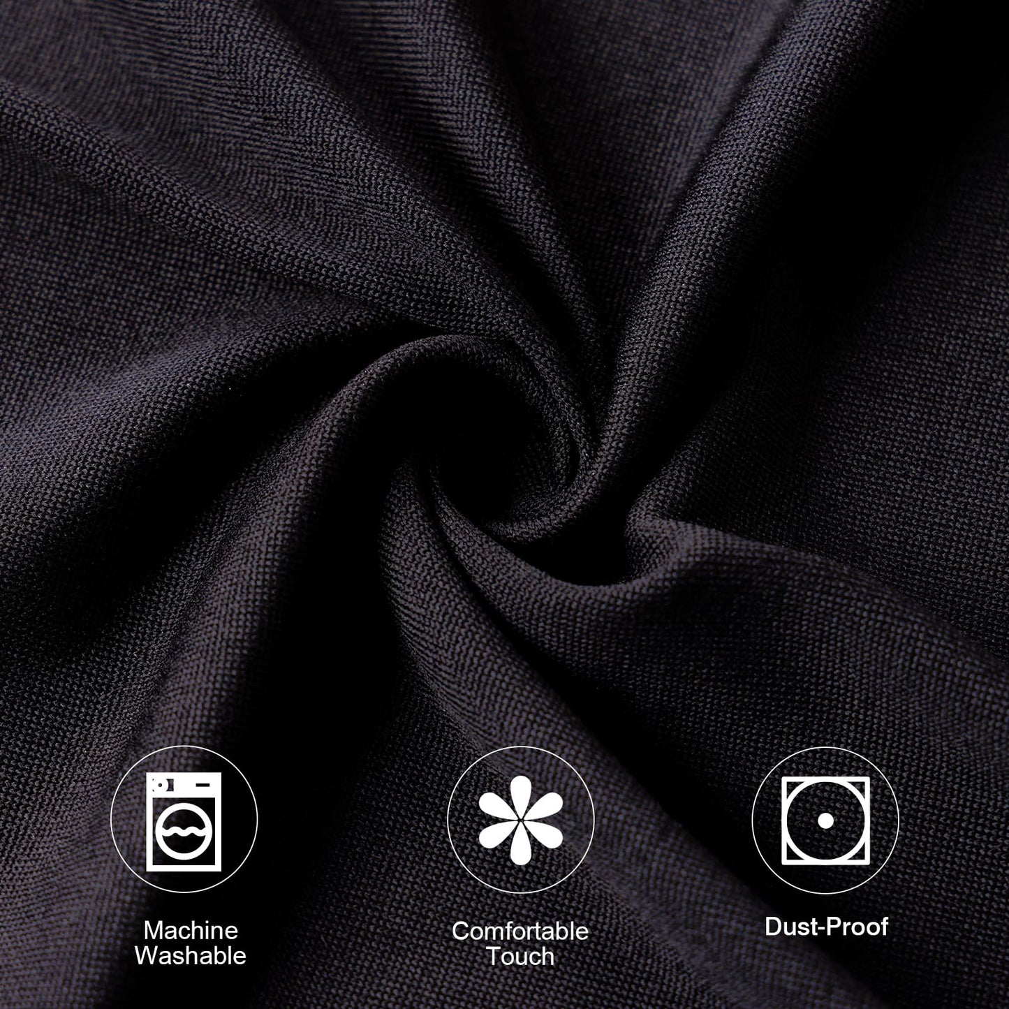 Fixwal 4 Pack 60 Inch Round Tablecloth, Fitted Spandex Round Table Cloths - Washable Black Stretchable Table Cover, Elastic Fabric for Wedding, Party, Restaurant, Christmas, Thanksgiving