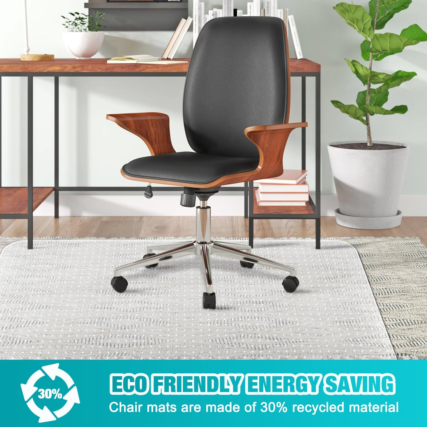 BesWin Office Chair Mat for Carpeted Floors, Transparent Desk Chair Mat for Low Pile Carpets, Plastic Floor Mat for Office Chair on Carpet for Work, Home, Gaming, Easy Glide (36" X 48" Rectangle)